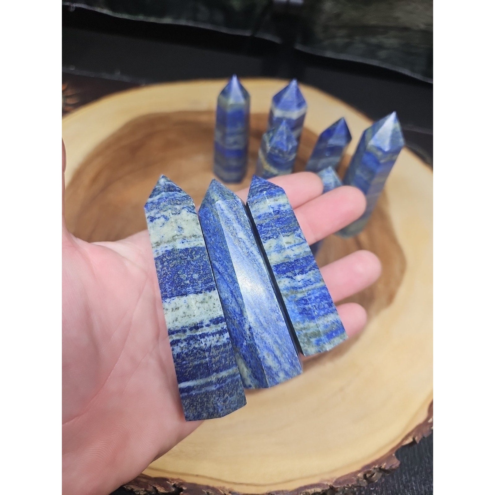 Blue Lapis Lazuli & Pyrite Crystal Tower — Rare Generator Point from Brazil | CrystalCloud Company by CrystalCloud Company