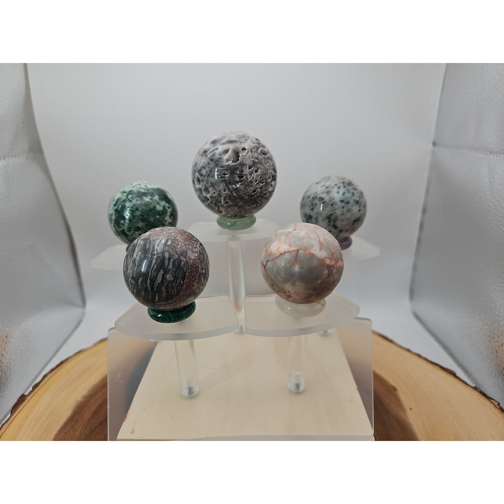 Ocean Jasper Sphere W/stand by CrystalCloud Company
