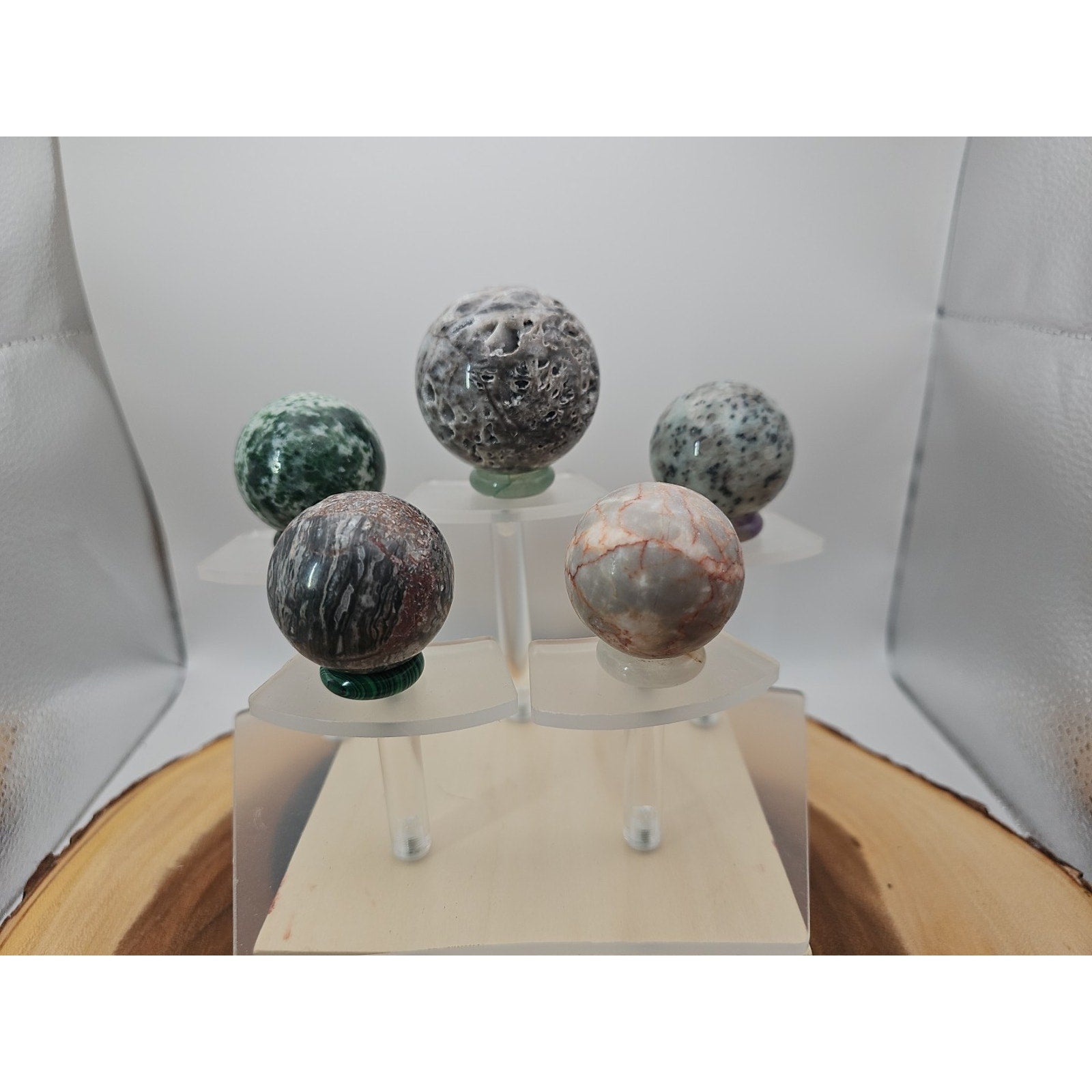 Ocean Jasper Sphere W/stand by CrystalCloud Company