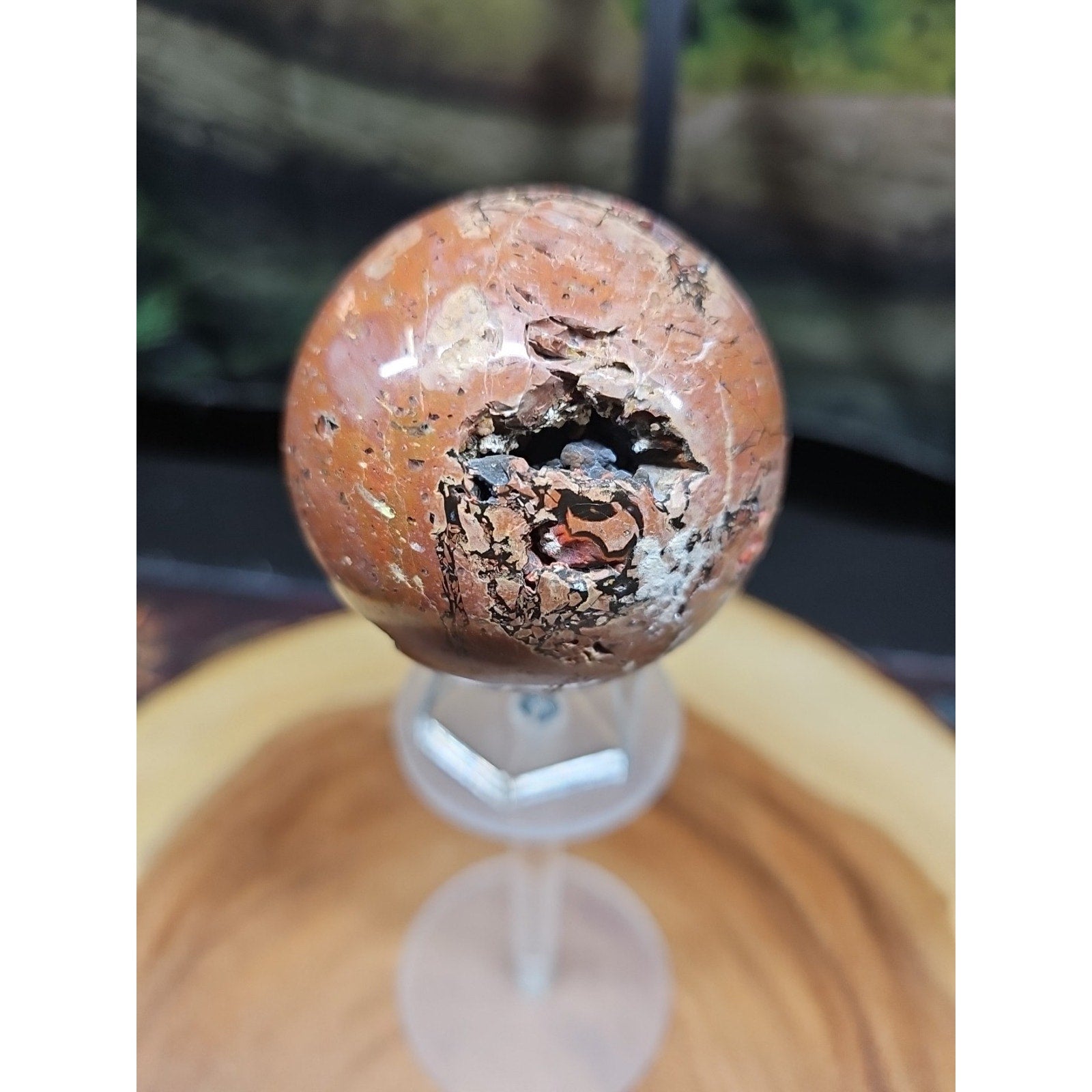 .74LB Natural Vesuvianite Agate Carnelian Crystal Geode Sphere Ball Healing by CrystalCloud Company