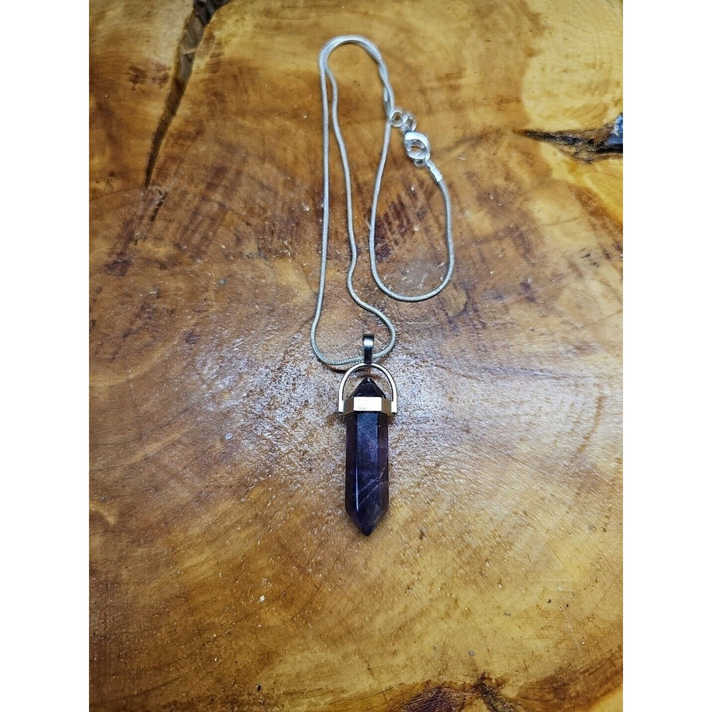 Amethyst Crystal Hexagon Pendant Necklace — 16in Silver Chain | CrystalCloud Company by CrystalCloud Company