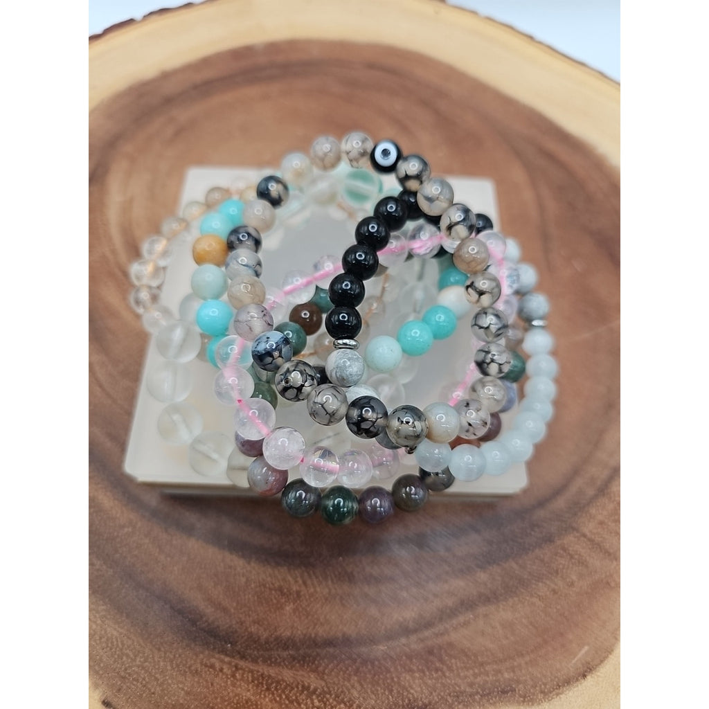 Natural Quartz Crystal Bracelets Lot 7pcs by CrystalCloud Company