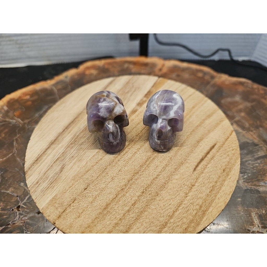 Dream Amethyst Crystal Skull Pair — 93g, Polished Display Pieces | CrystalCloud Company by CrystalCloud Company