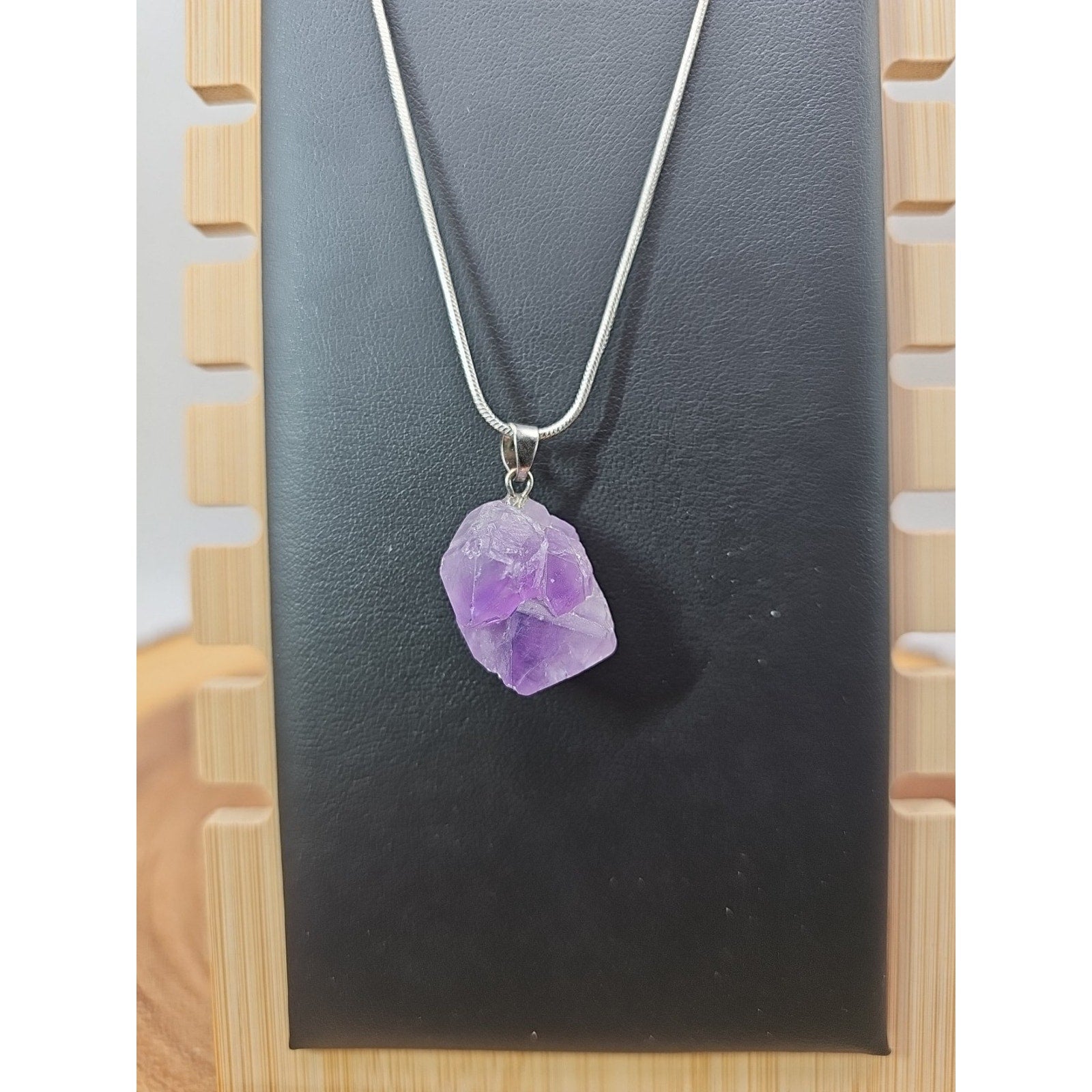 Amethyst necklace sterling silver 925 Chain by CrystalCloud Company