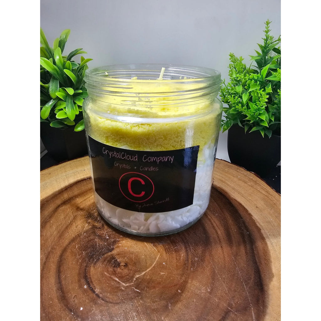 Huge Handmade Candle — Glass Jar with Acrylic Demon Skull Topper, 15 Wicks