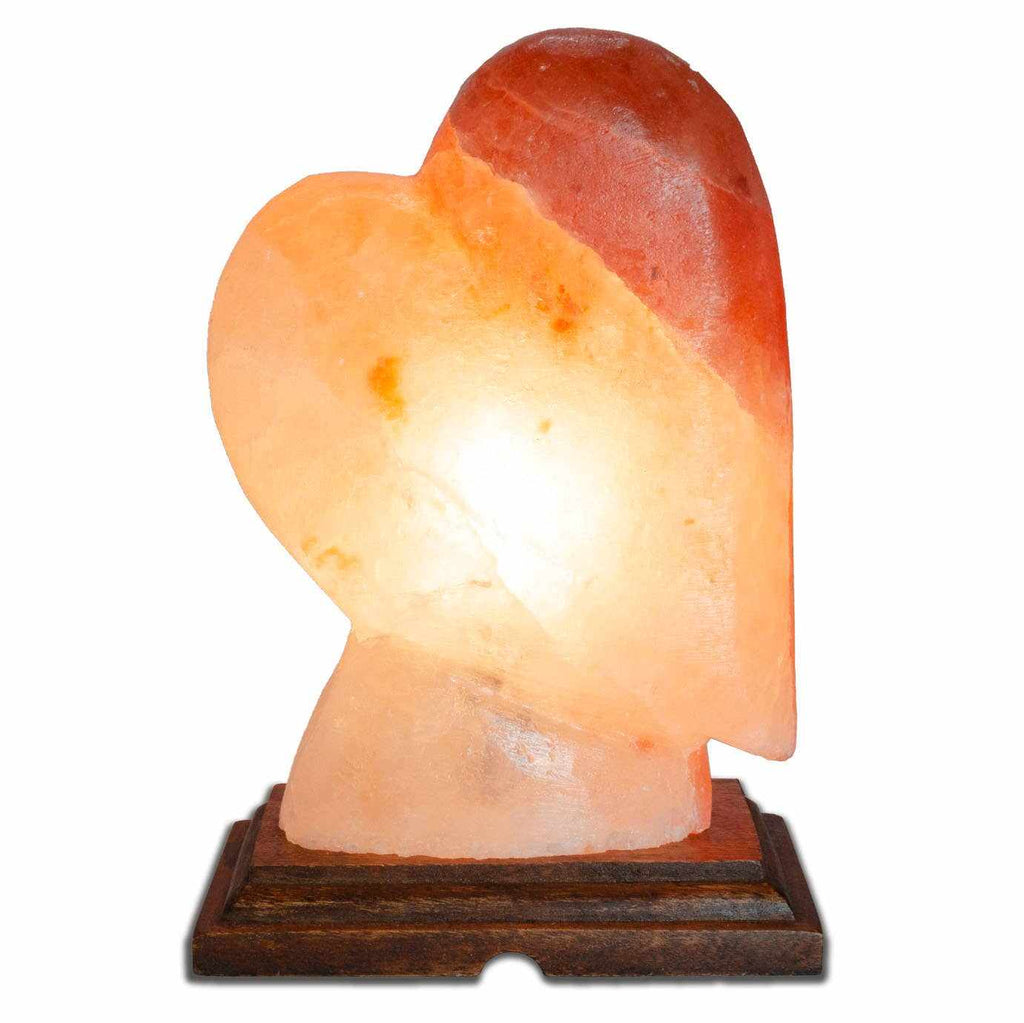 Heart Shaped Salt Lamp - 10" avg. - Cord, Bulb, Dimmer by Sacred Crystals