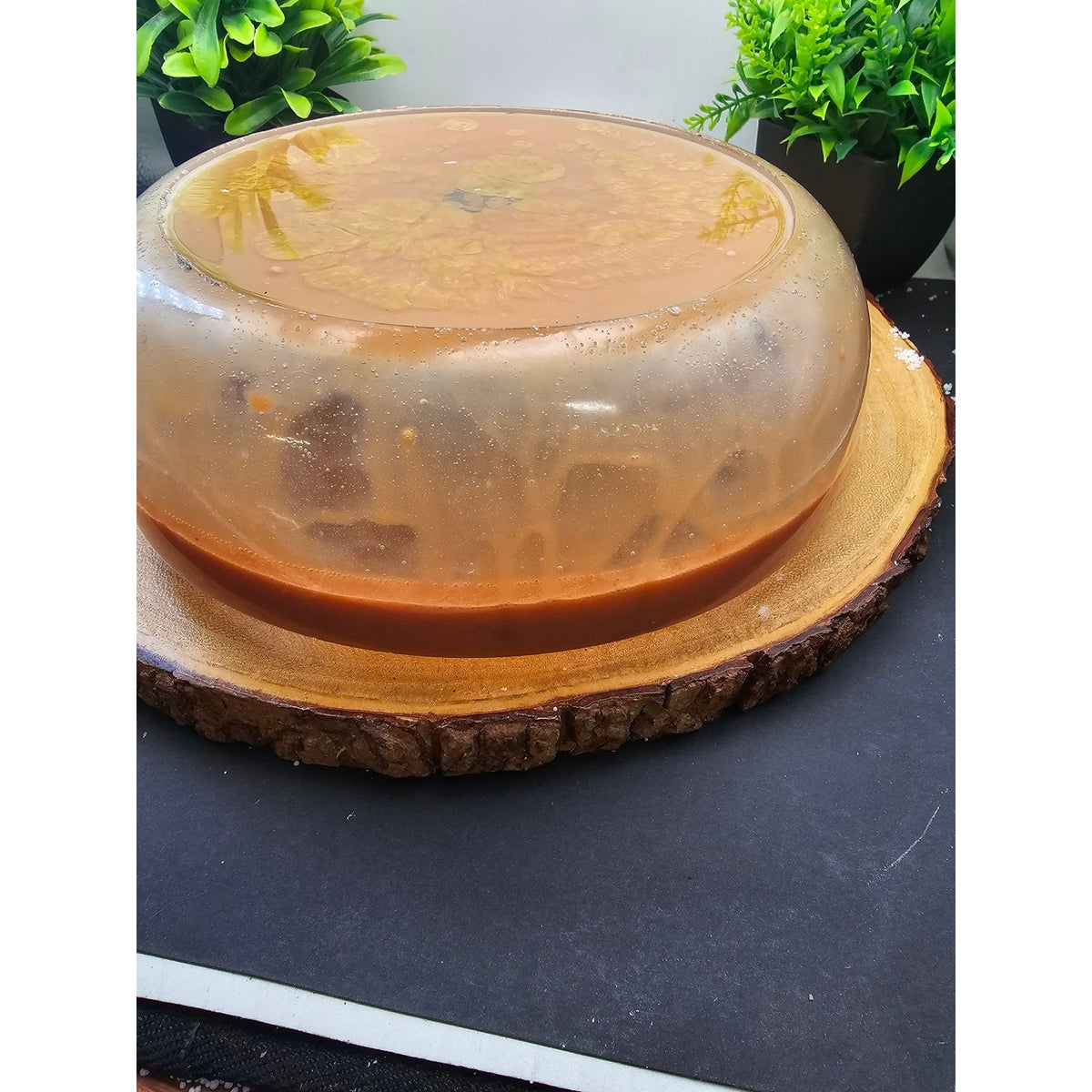 Handmade Resin Bowl Peach Gold Swirl One of a Kind