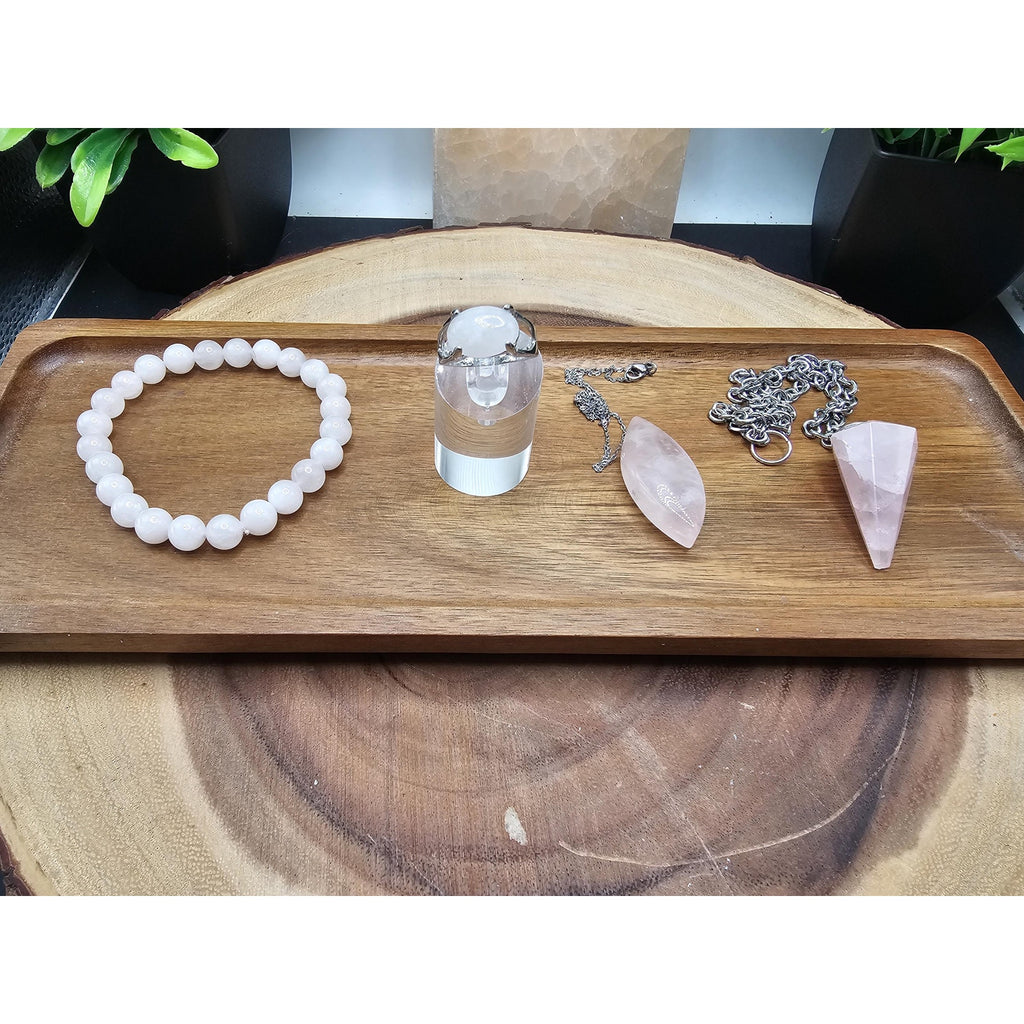Jewelry Rose Quartz Set by CrystalCloud Company