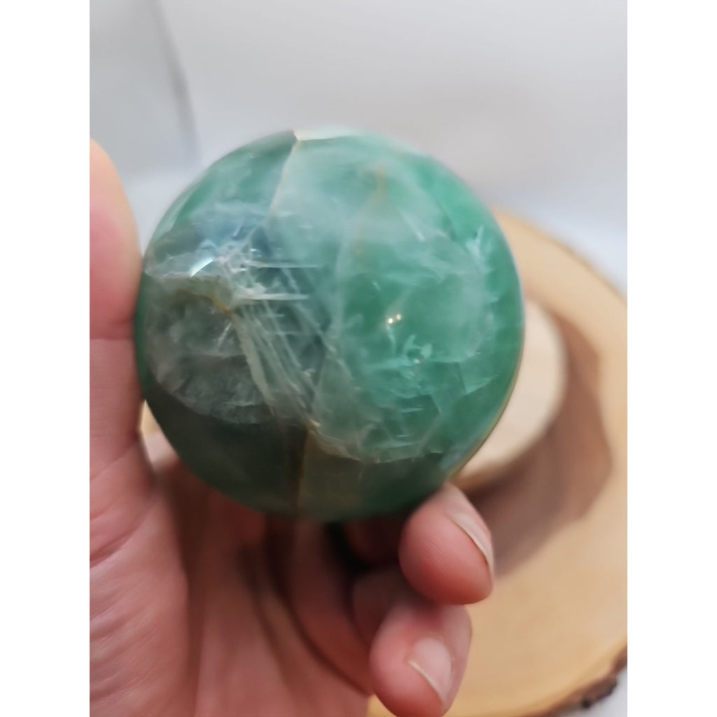 1.59lb Natural Rainbow Fluorite Quartz Crystal Sphere Ball Polished by CrystalCloud Company