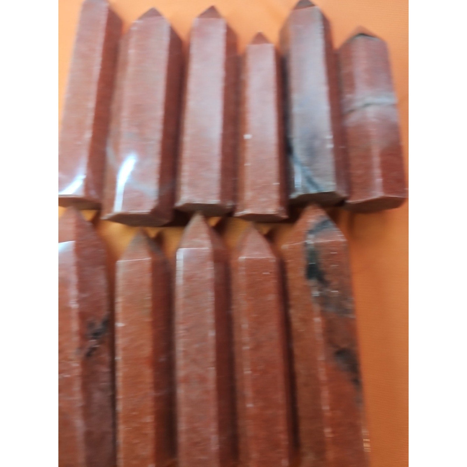 5pcs Avg .65 Natural Rhodonite Quartz Crystal Brazil by CrystalCloud Company