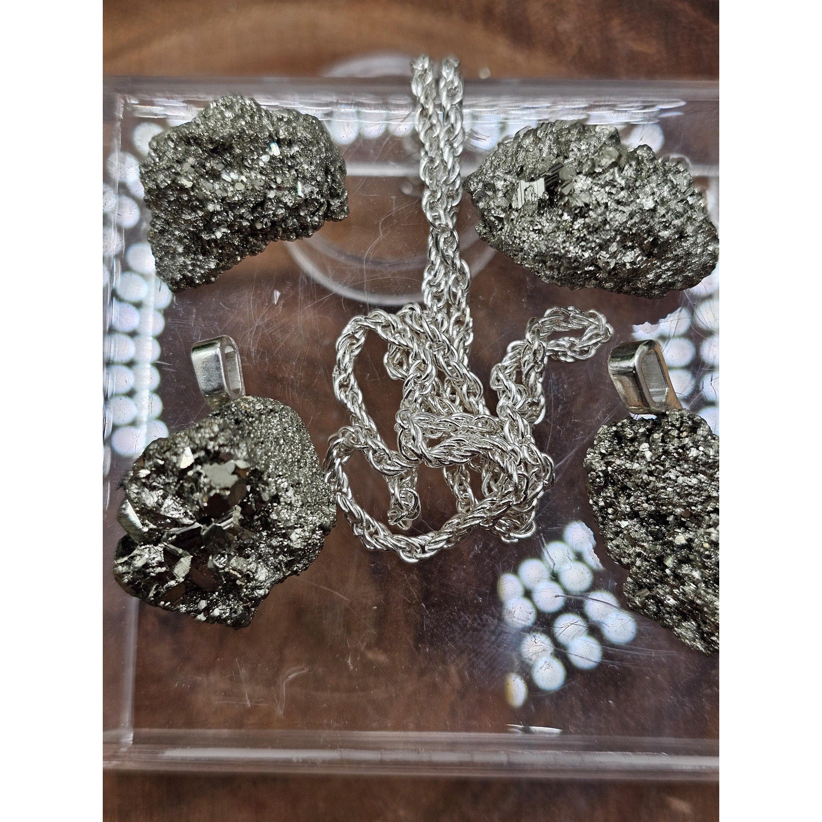 Golden Pyrite Pendant w/silver Chain by CrystalCloud Company
