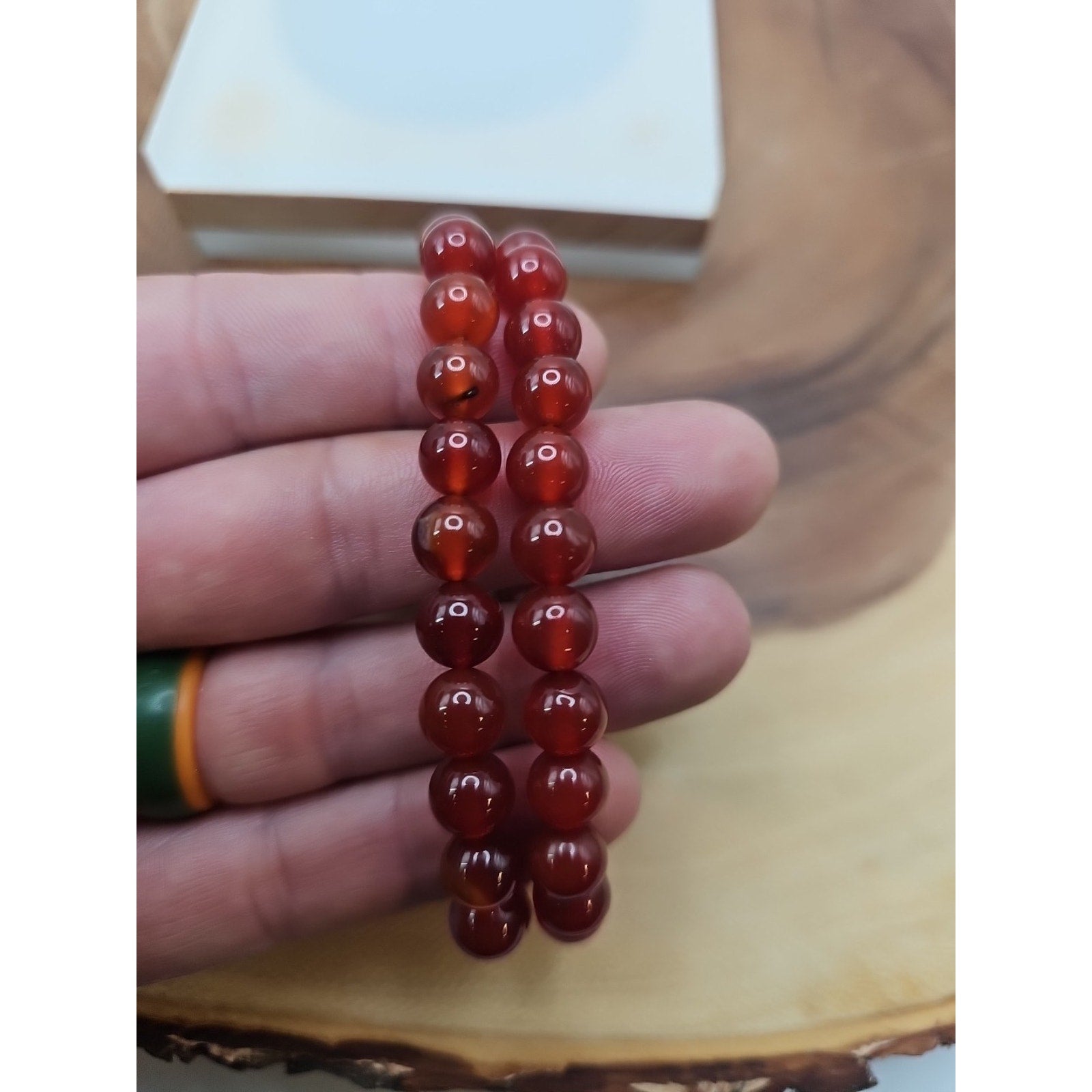 1 Carnelian Crystal Bracelet 8mm by CrystalCloud Company