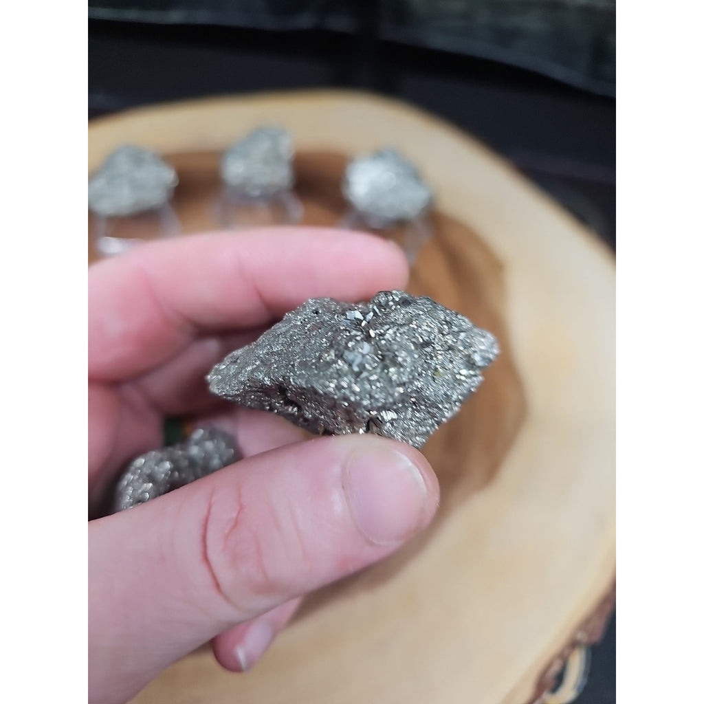 Quartz Pyrite Clusters Mineral 60-65 gr Each W/stand by CrystalCloud Company