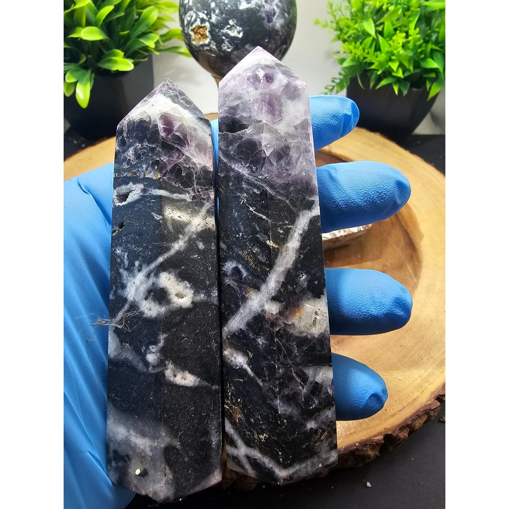 Fluorite Sphere and Towers with Leopard Jasper Scepter Crystal Set 2lbs