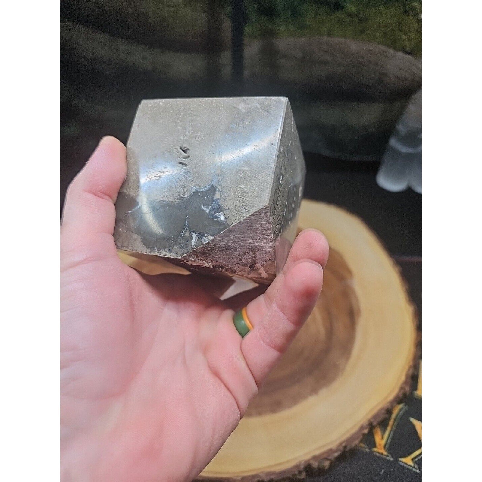 2.41LB 1Pcs Natural Ocean Jasper Onyx Quartz Crystal Geode Square Heptahedron by CrystalCloud Company