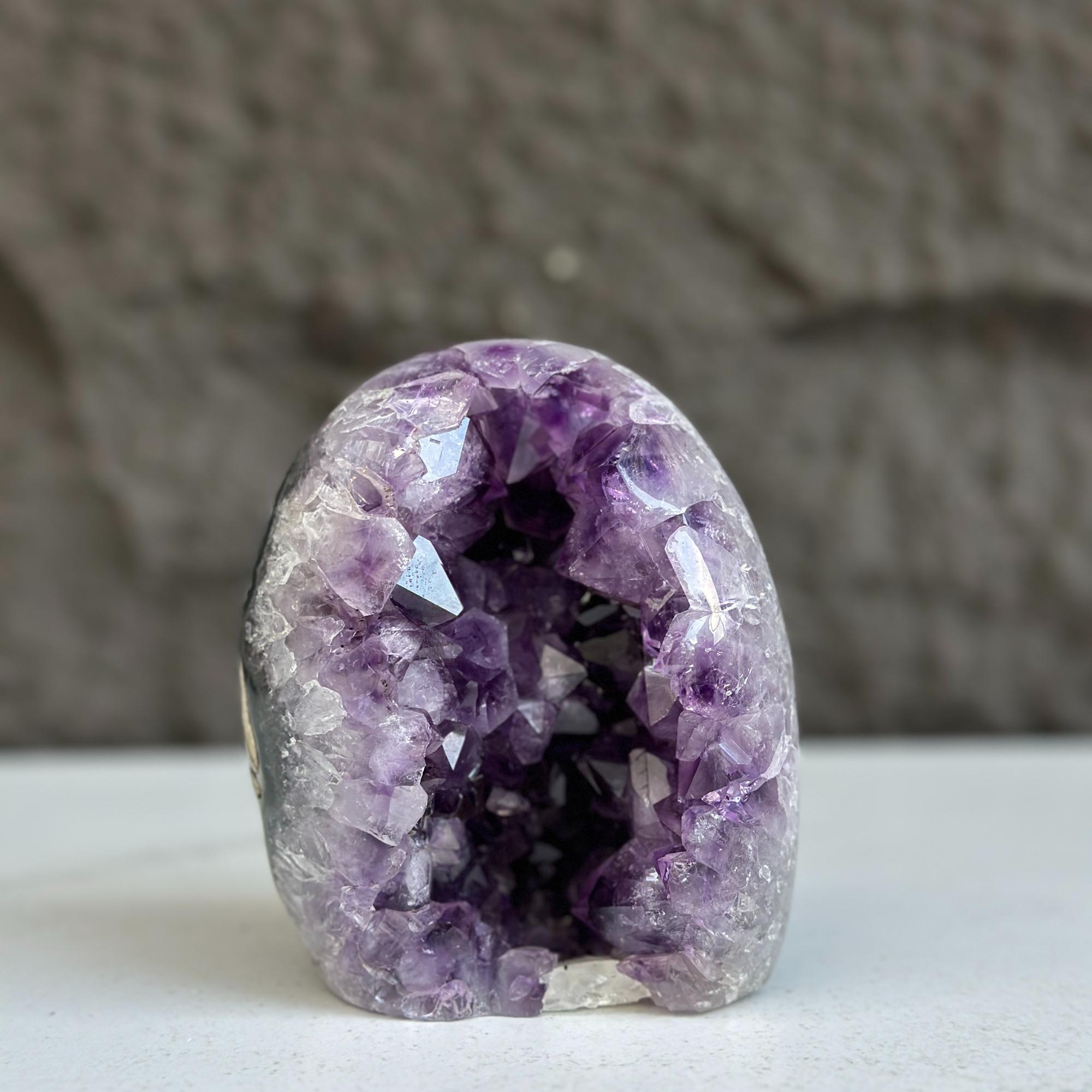 Oval Amethyst and Agate and Quartz Crystal Egg