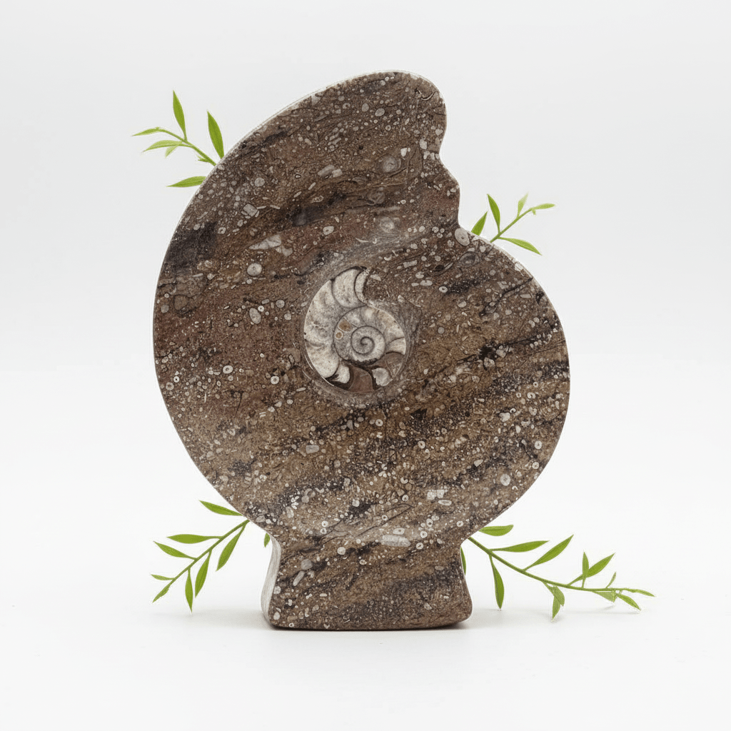 Ammonite Fossil Plate (1 Piece) Size 12 Inches Crystal Gemstone Carving by Crystal River Gems