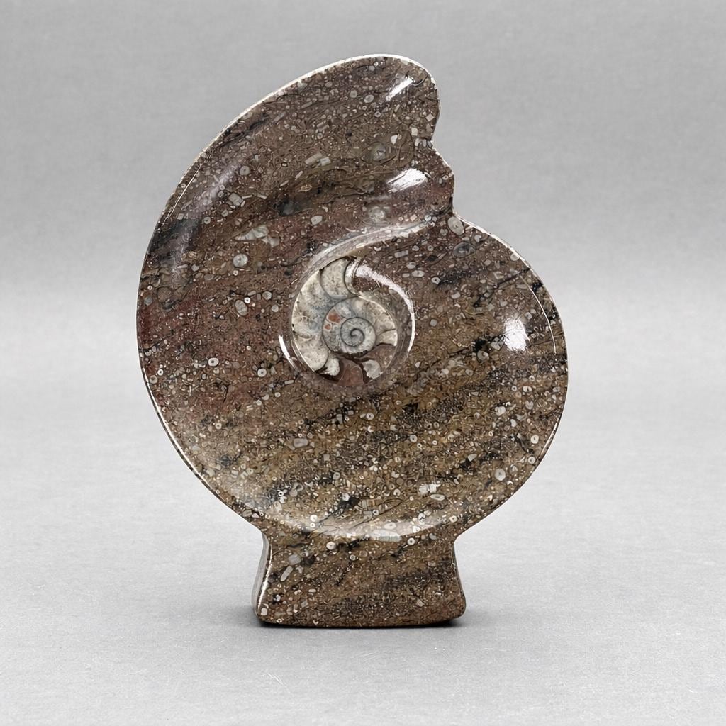 Ammonite Fossil Plate (1 Piece) Size 12 Inches Crystal Gemstone Carving by Crystal River Gems