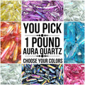 1 Lb Free Shipping Aura Quartz (You Pick) Bulk Wholesale Colorful Gemstone Lot Crystal Points Rough Raw Stones Minerals 1 - 2" 16 Ounces by Amazing Crystals