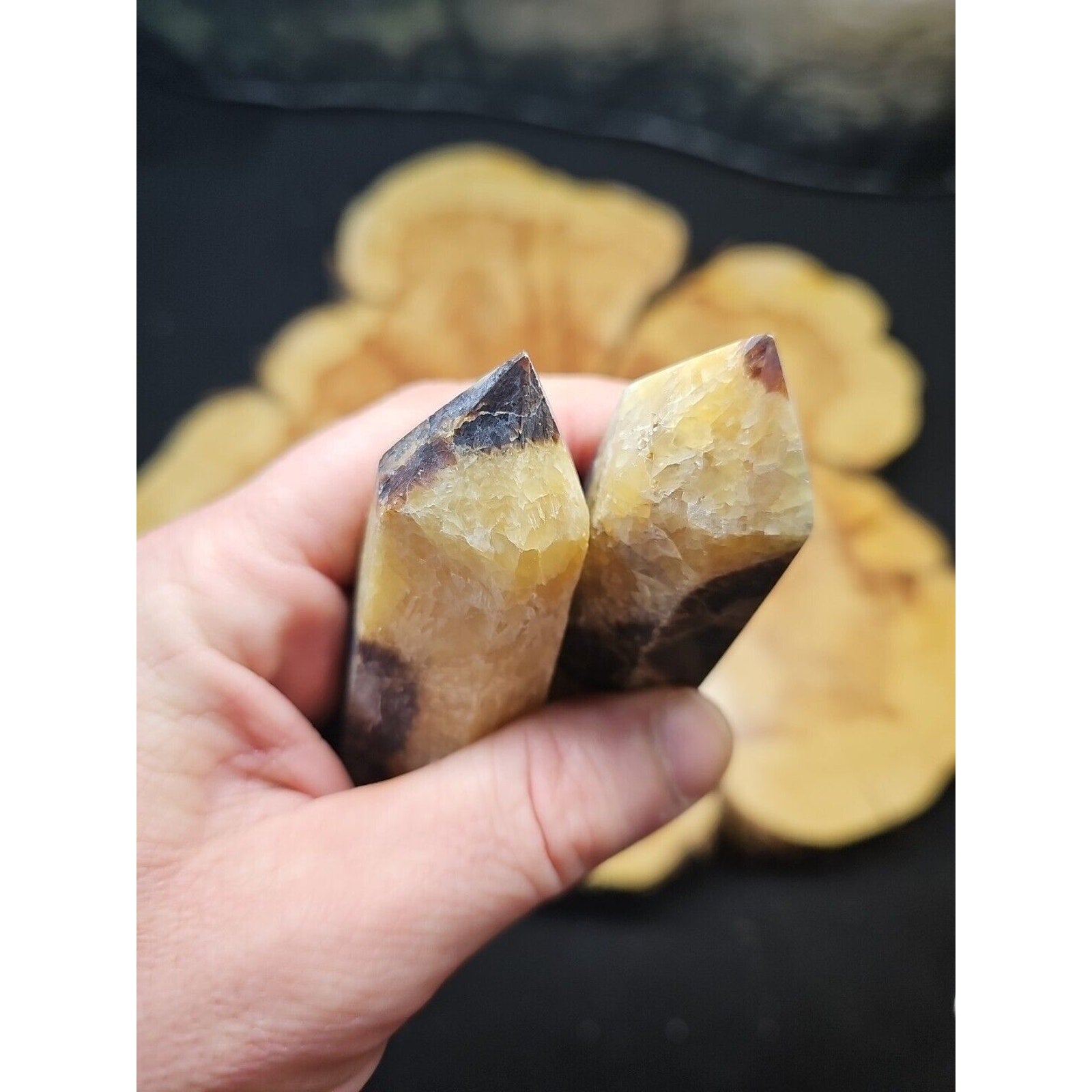 .59LB 2Pcs Natural Dragon Septarian Geode Quartz Cluster Crystal Point Healing by CrystalCloud Company