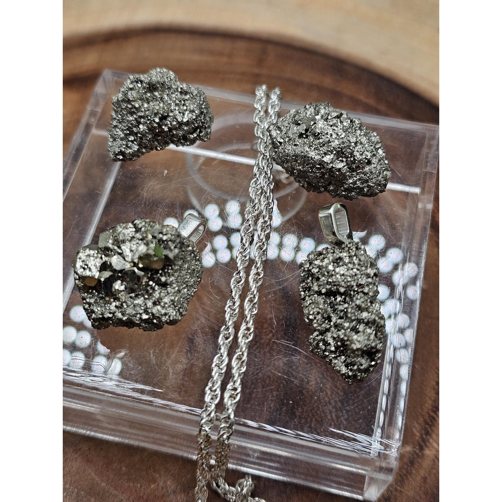Golden Pyrite Pendant w/silver Chain by CrystalCloud Company