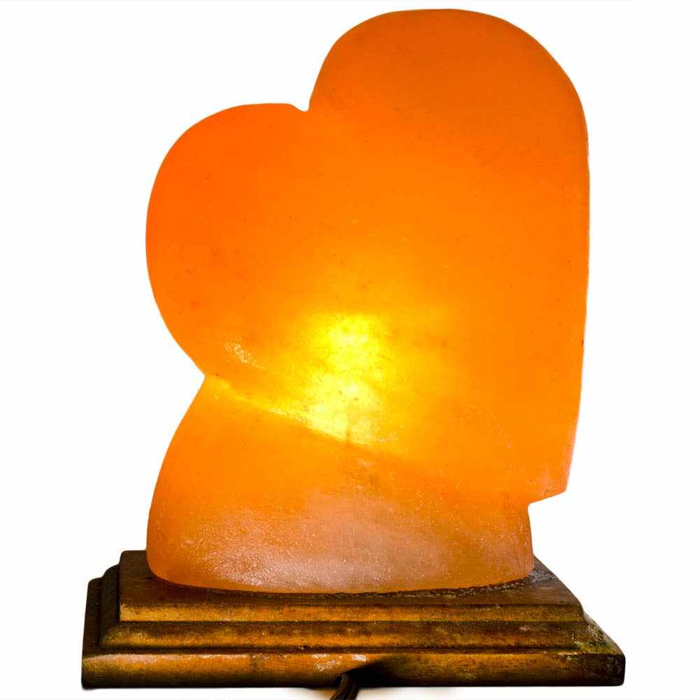 Heart Shaped Salt Lamp - 10" avg. - Cord, Bulb, Dimmer by Sacred Crystals