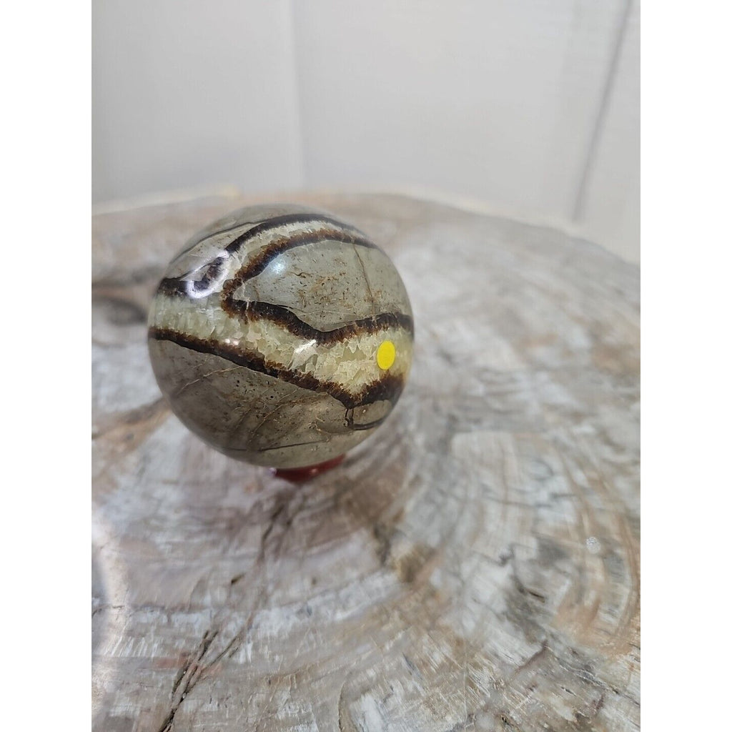Natural Septarian Dragon Stone Crystal Sphere — 350g with Display Stand | CrystalCloud Company by CrystalCloud Company