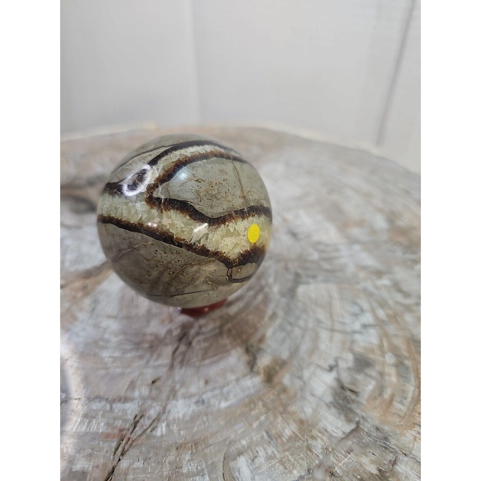 Natural Septarian Dragon Stone Crystal Sphere — 350g with Display Stand | CrystalCloud Company by CrystalCloud Company