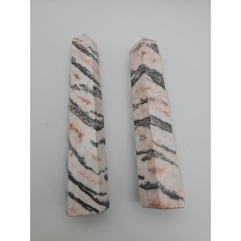 Pink Zebra Jasper 2.37lbs 1 Pair by CrystalCloud Company
