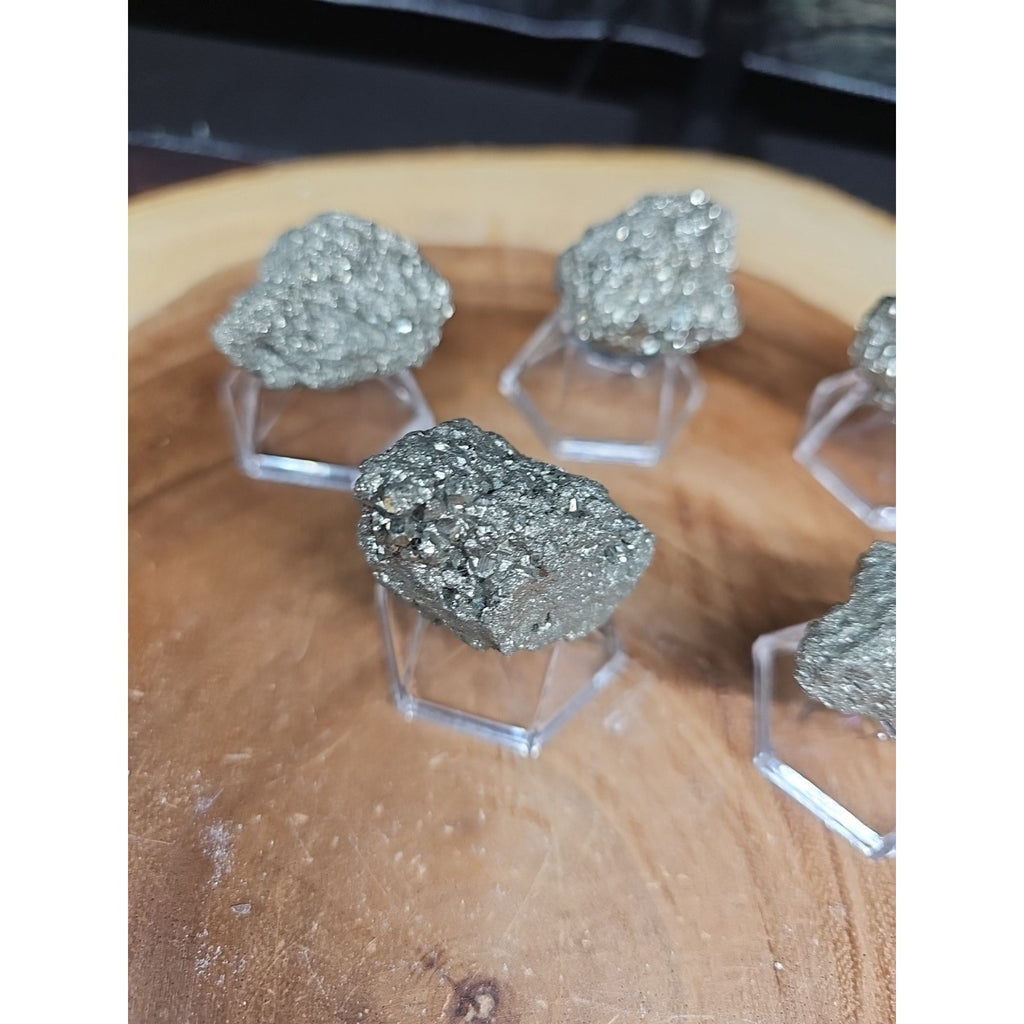 Quartz Pyrite Clusters Mineral 60-65 gr Each W/stand by CrystalCloud Company