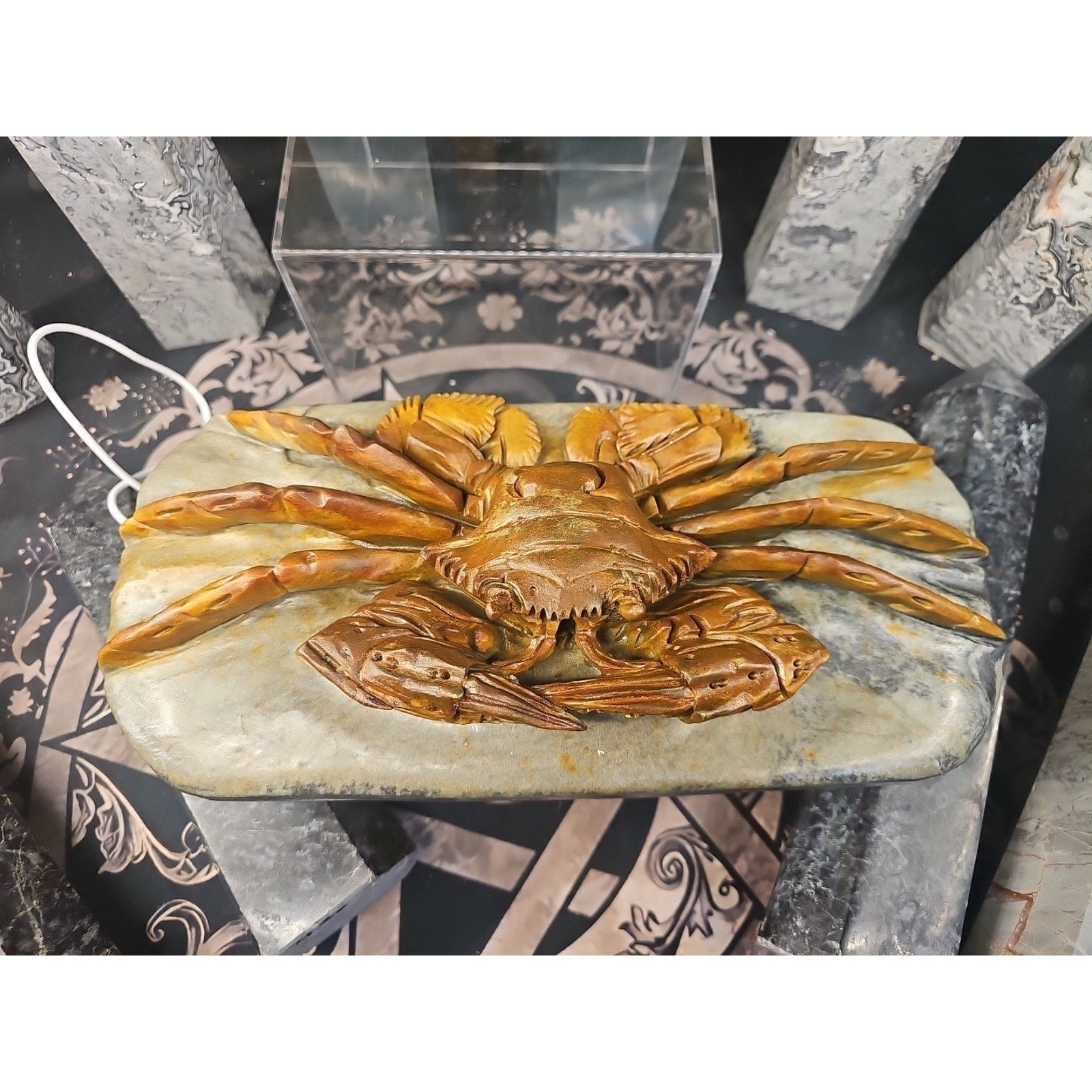 Mao Gong Shi Crab Skull - 7.9LB Hand-Carved Specimen | CrystalCloud Company by CrystalCloud Company