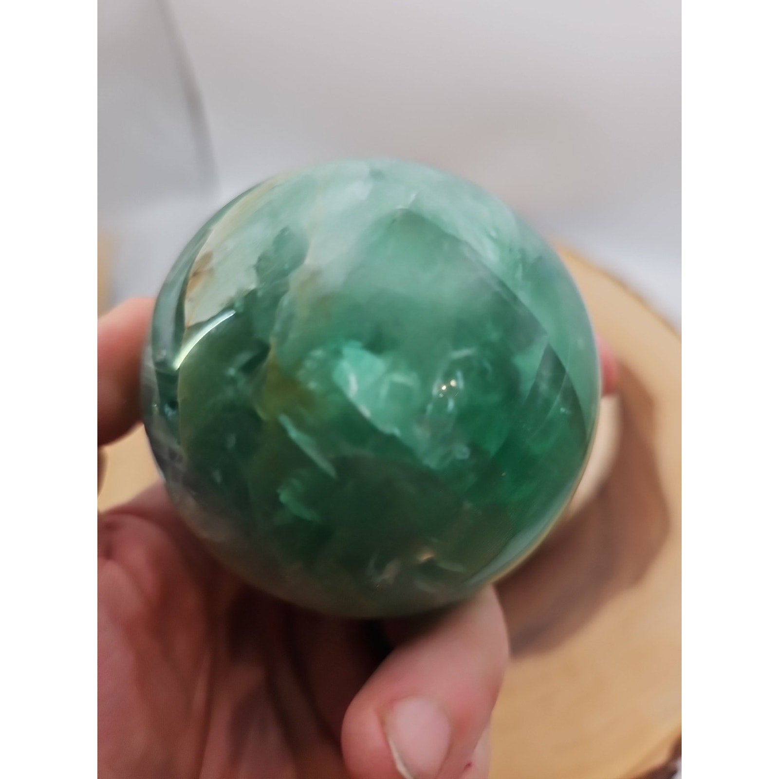 1.59lb Natural Rainbow Fluorite Quartz Crystal Sphere Ball Polished by CrystalCloud Company
