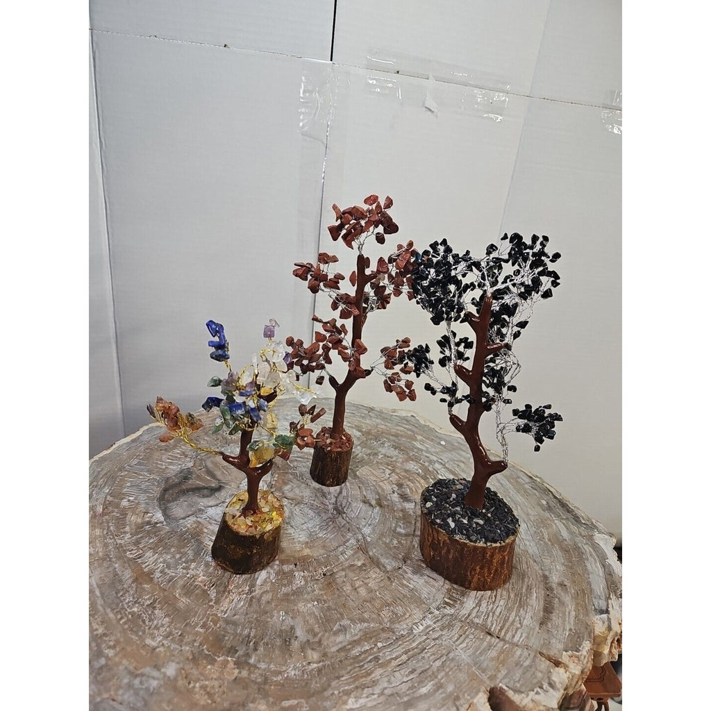Crystal Gemstone Bonsai Tree — Carnelian, Amethyst & Quartz on Gold Branches | CrystalCloud Company by CrystalCloud Company