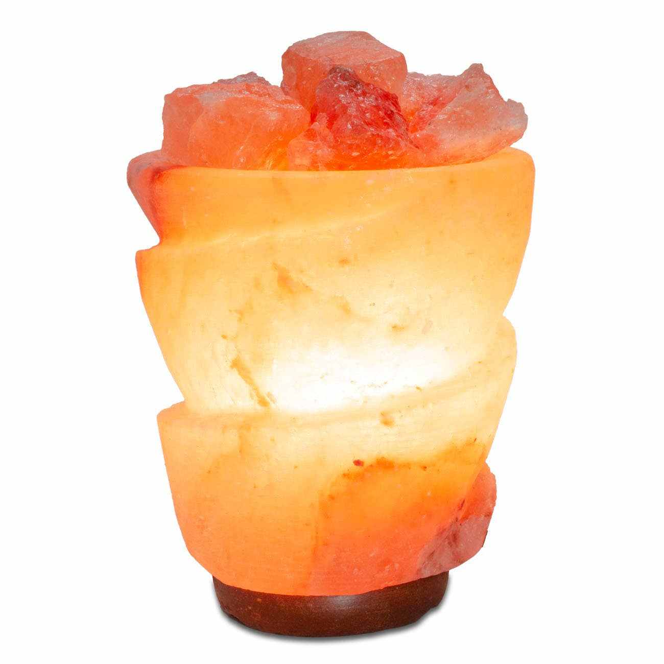 Funnel w/ Chunks Salt Lamp - 9.5" avg. - Cord, Bulb, Dimmer by Sacred Crystals