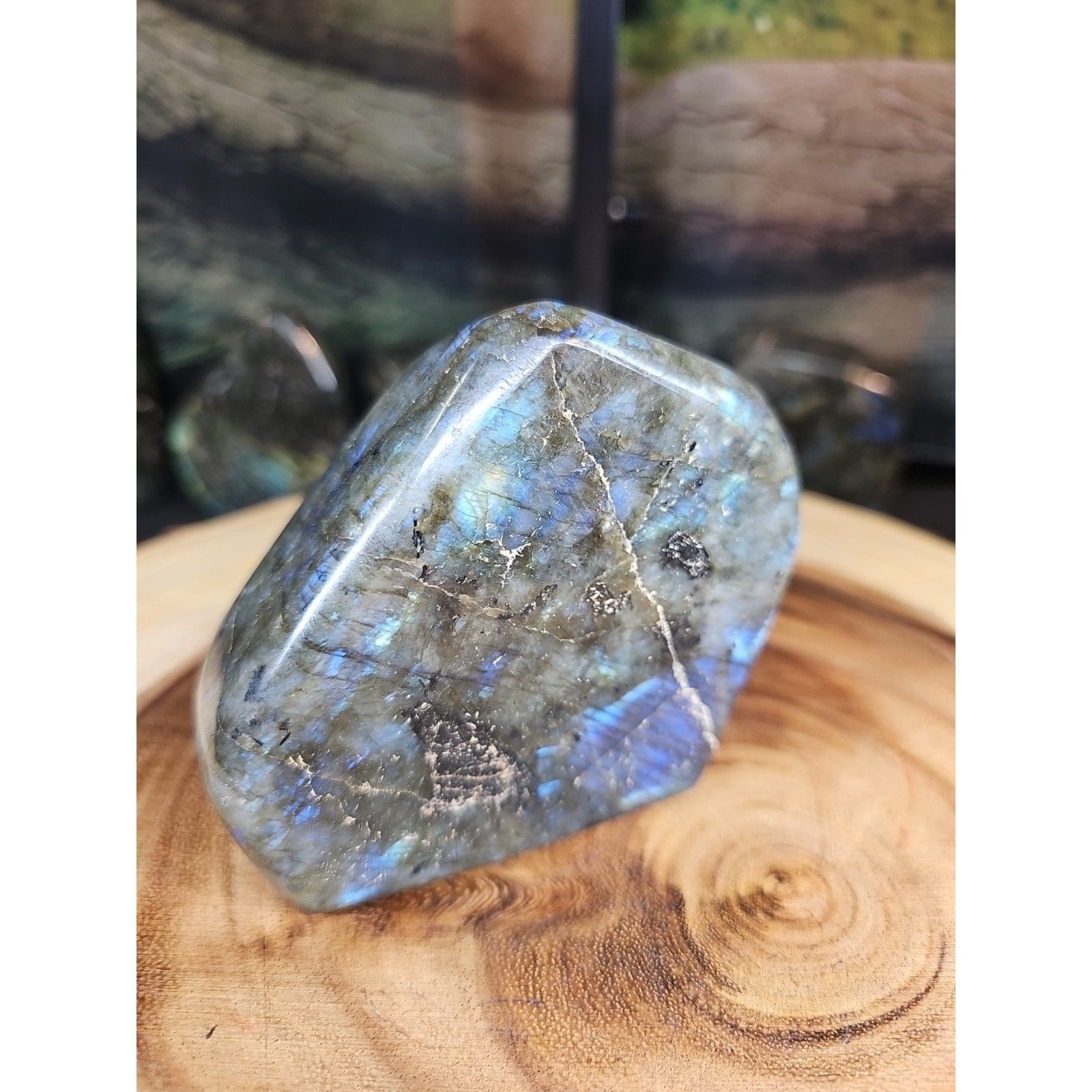 1.29lb Natural Rainbow Labradorite Crystal Gem Spectrolite Stone by CrystalCloud Company