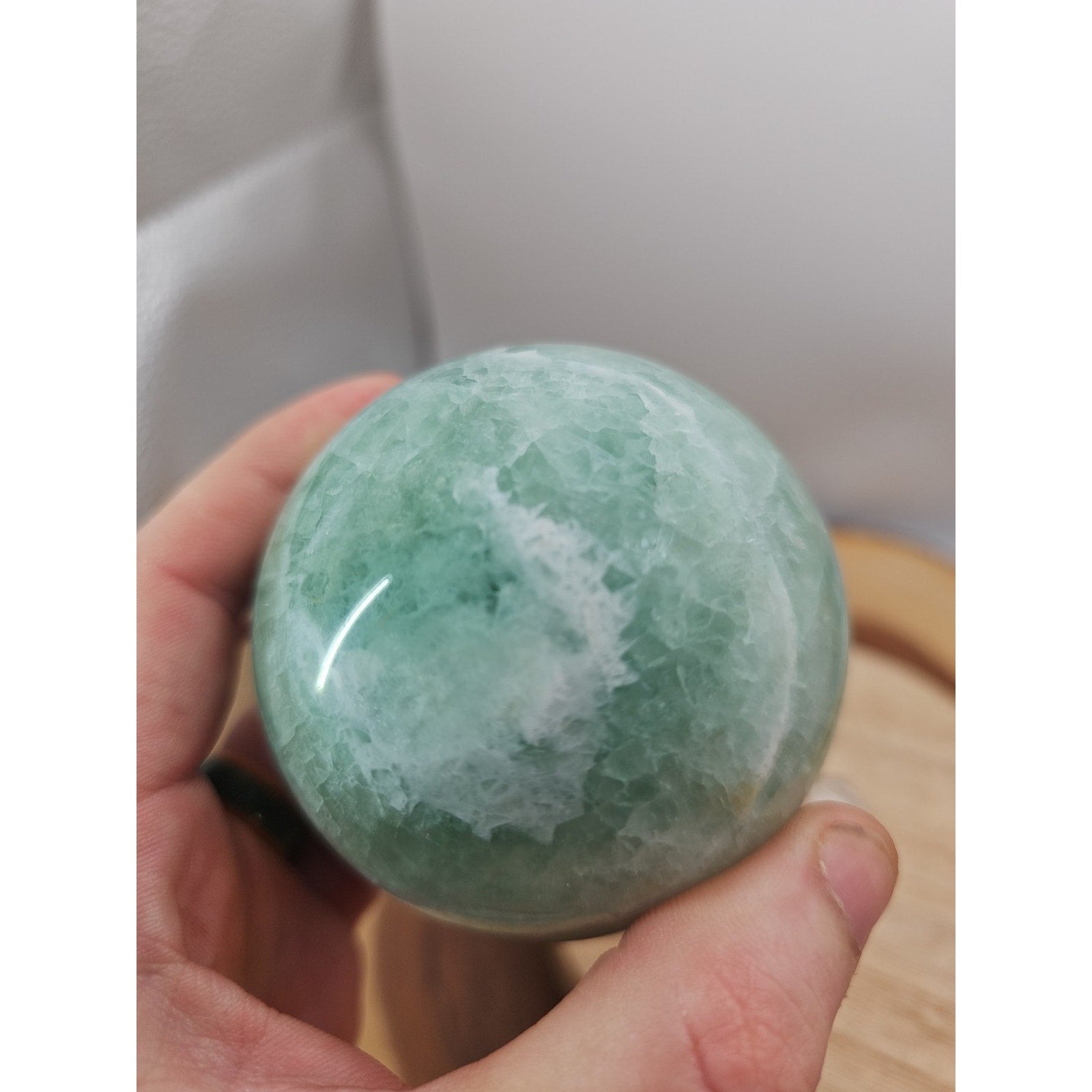 1.43lb Natural Rainbow Fluorite Quartz Crystal Sphere Ball Polished by CrystalCloud Company