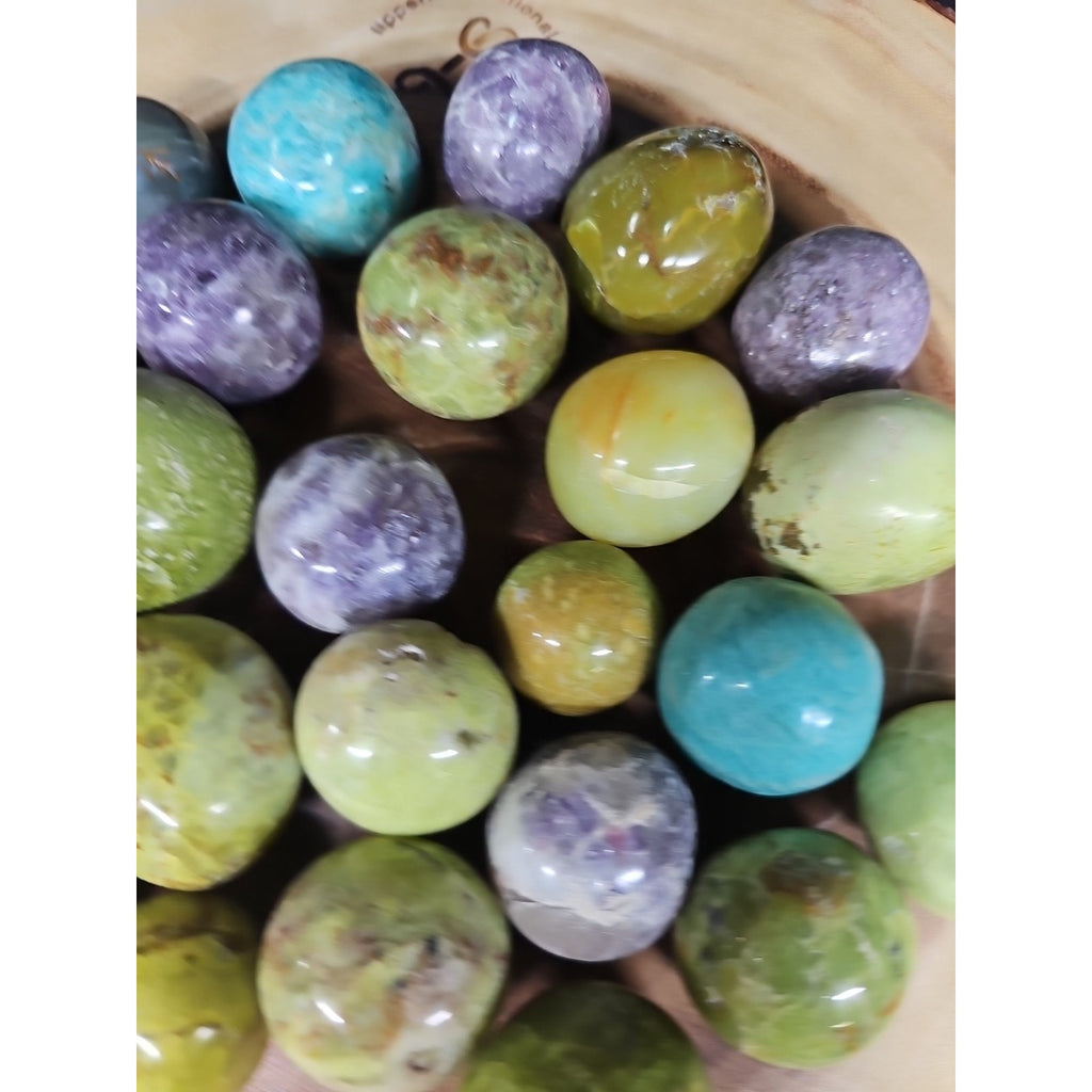 2.28LB 30Pcs A Set Of Natural Quartz Crystal Jasper Palm Stone Polished Healing by CrystalCloud Company