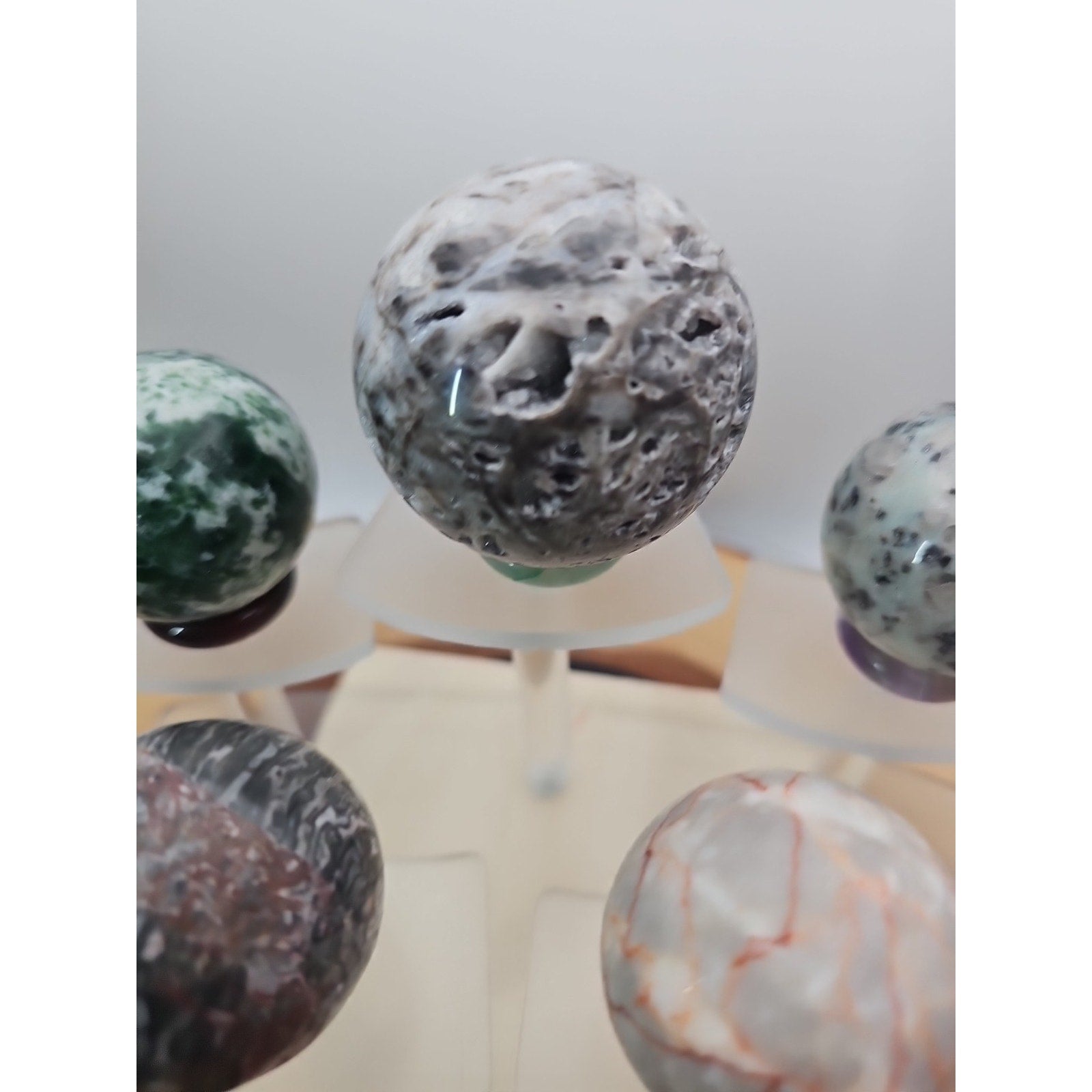 Ocean Jasper Sphere W/stand by CrystalCloud Company