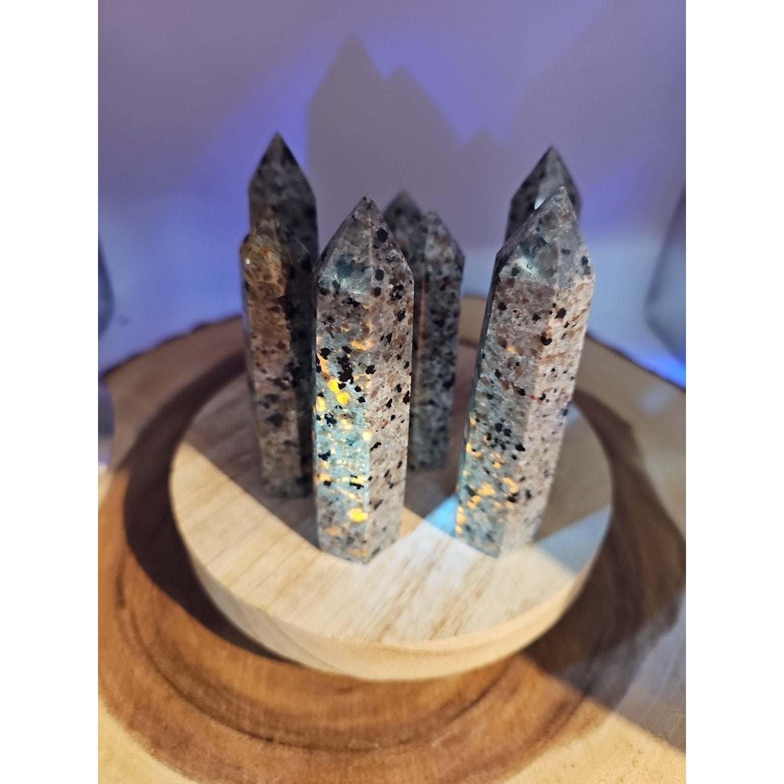 Yooperlite stone Tower UV Reactive 4in Tall Avg 98grams Avg 1 Each by CrystalCloud Company