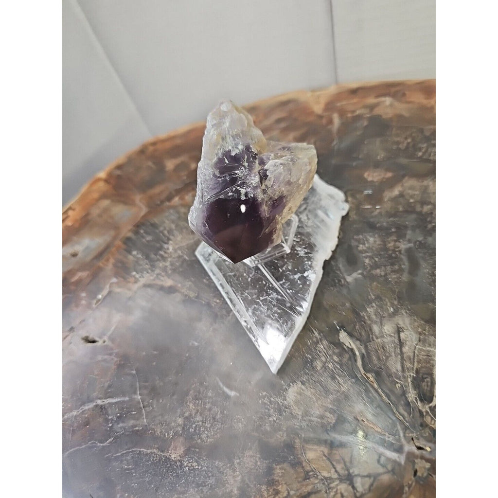 Amethyst Crystal Point with Selenite Base — 209g, Brazil | CrystalCloud Company by CrystalCloud Company