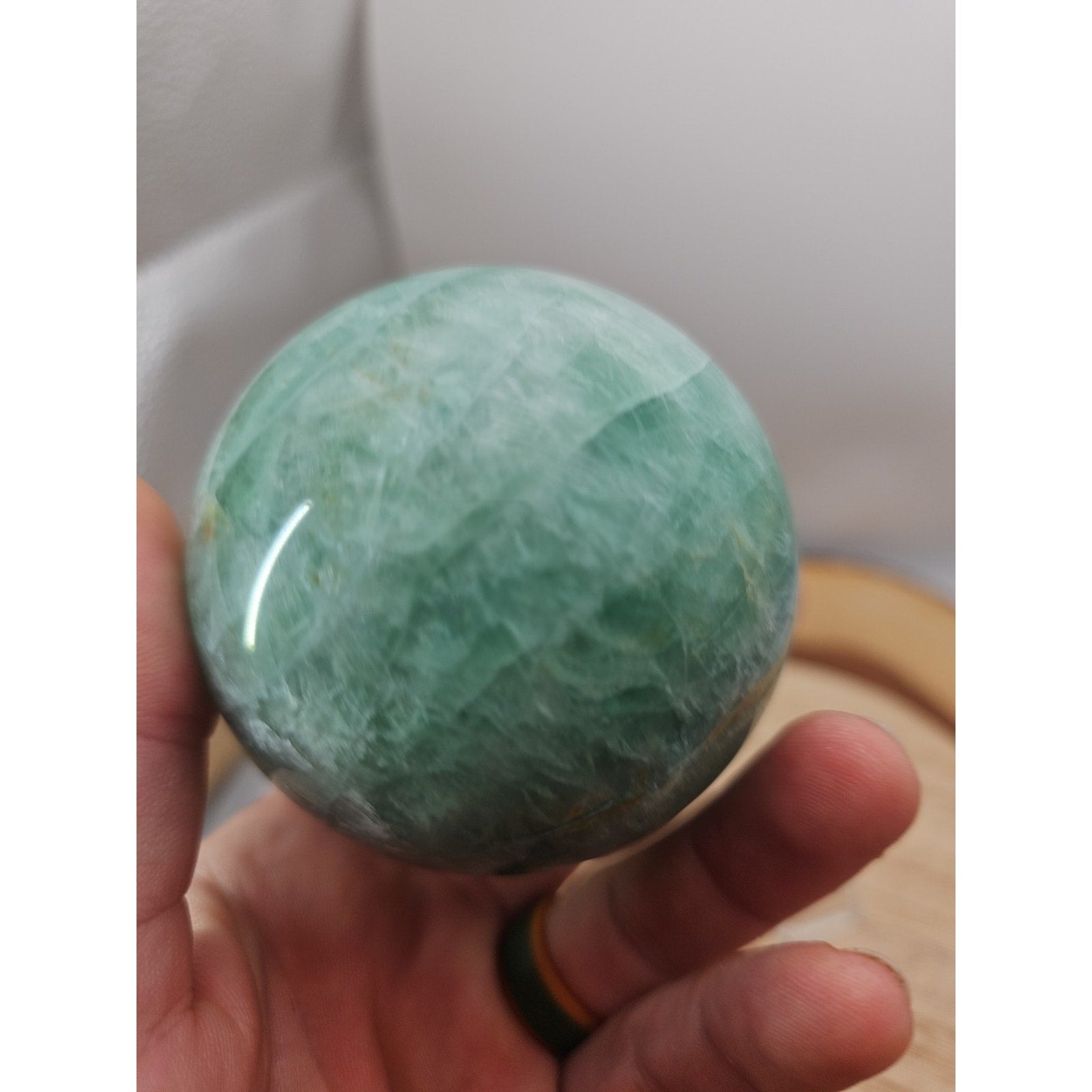 1.43lb Natural Rainbow Fluorite Quartz Crystal Sphere Ball Polished by CrystalCloud Company