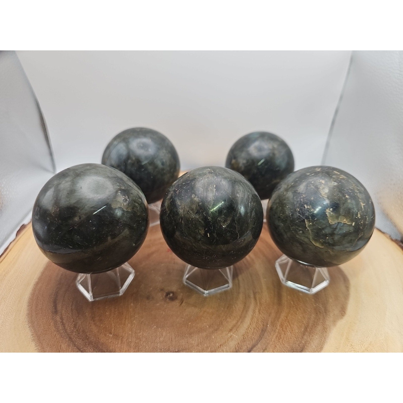1LB 1Pcs Natural Rainbow Labradorite Crystal Sphere Ball Polished w/stand by CrystalCloud Company