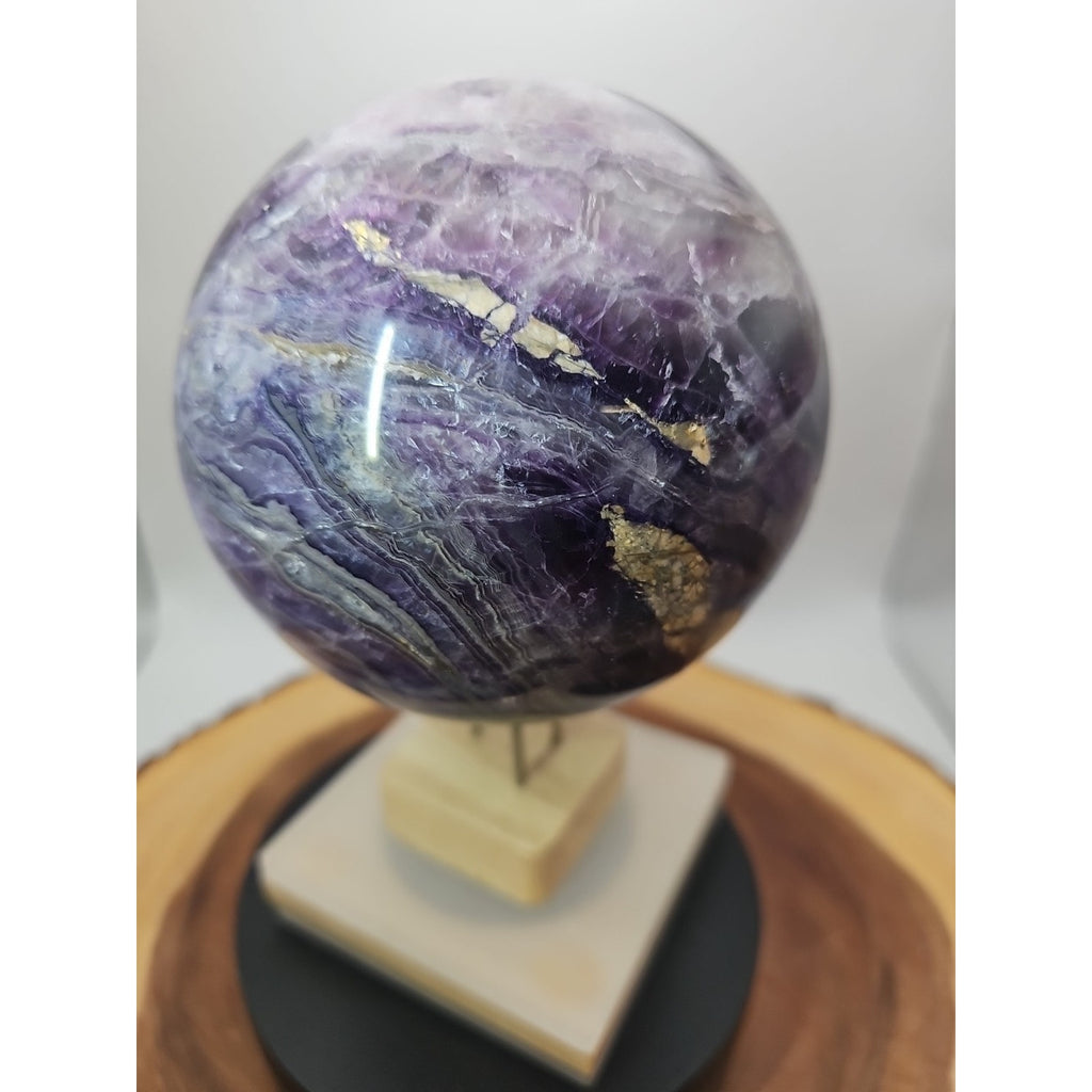 Large Rainbow Fluorite Quartz Crystal Sphere — 6.4 inches, Polished | CrystalCloud Company by CrystalCloud Company