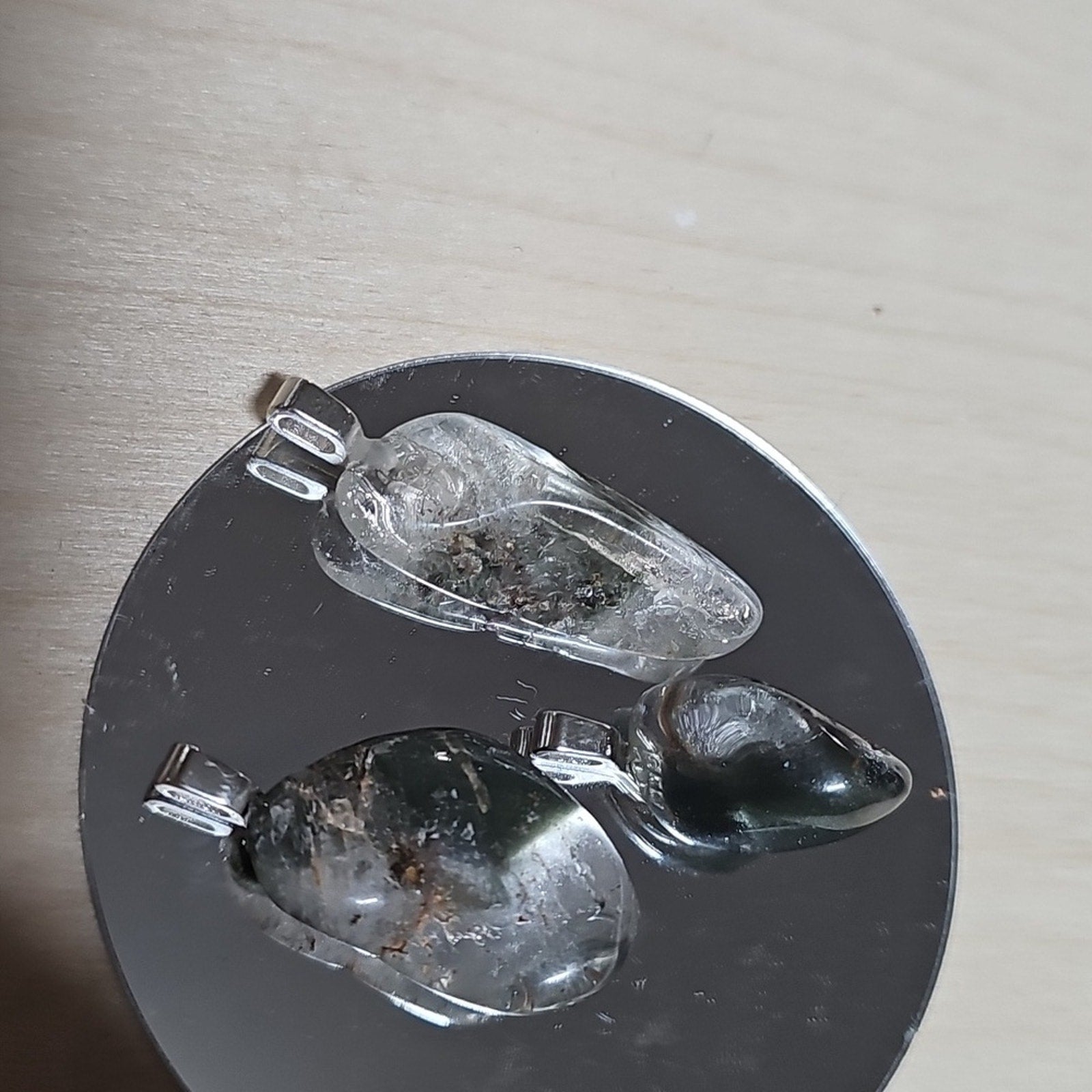 Chic Silver and Black Stone Necklace Set by CrystalCloud Company