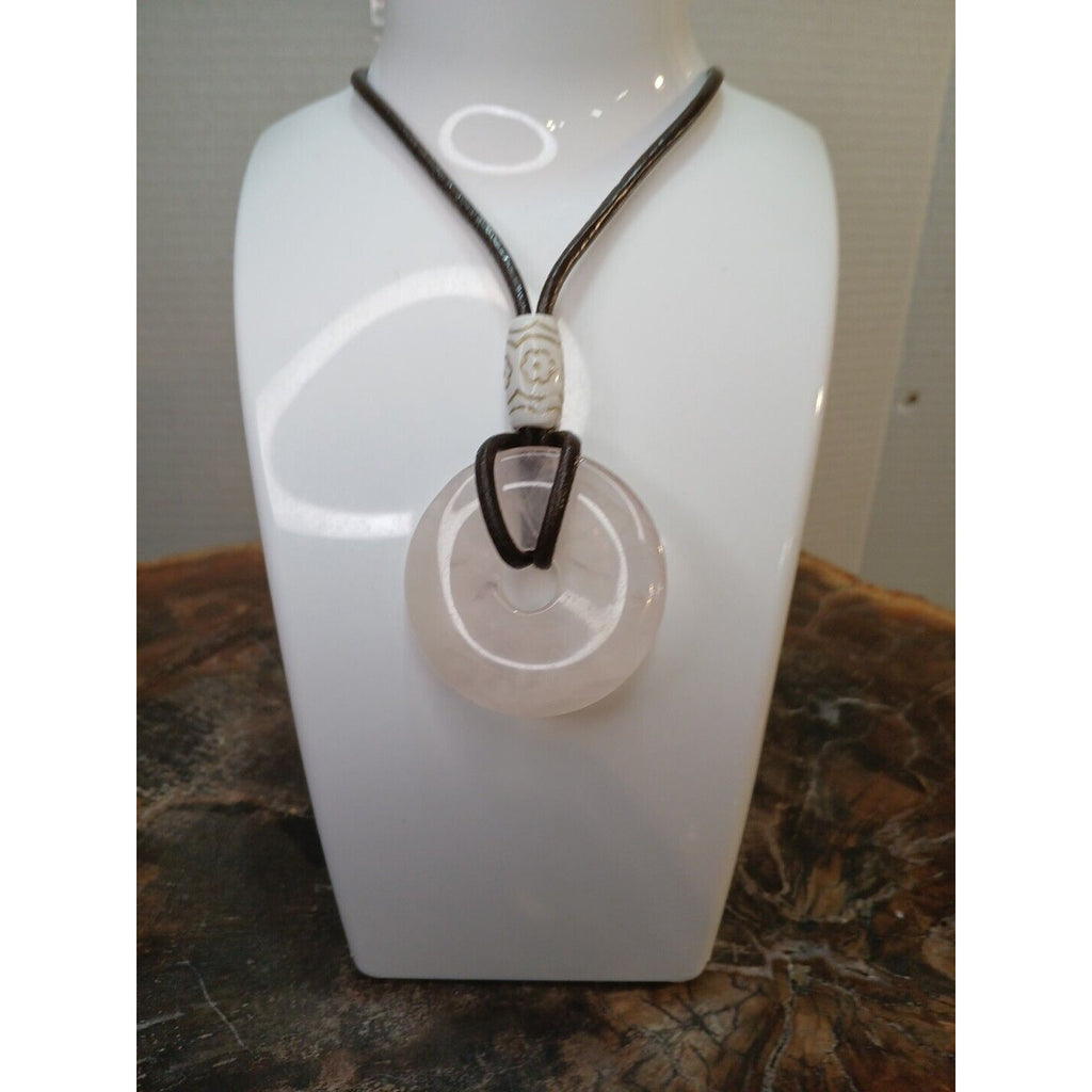 Rose Quartz Pendant Necklace — Handcrafted Natural Stone | CrystalCloud Company by CrystalCloud Company