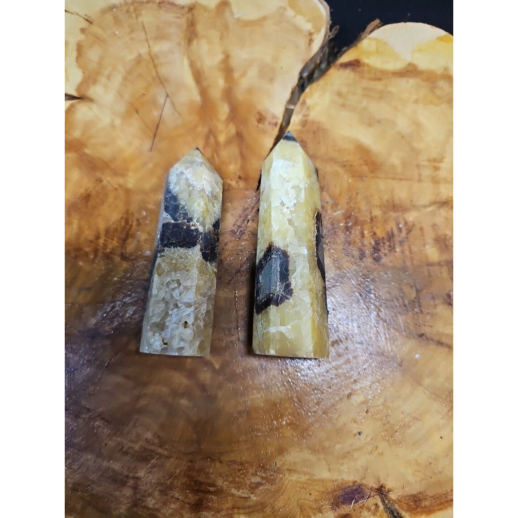 .59LB 2Pcs Natural Dragon Septarian Geode Quartz Cluster Crystal Point Healing by CrystalCloud Company