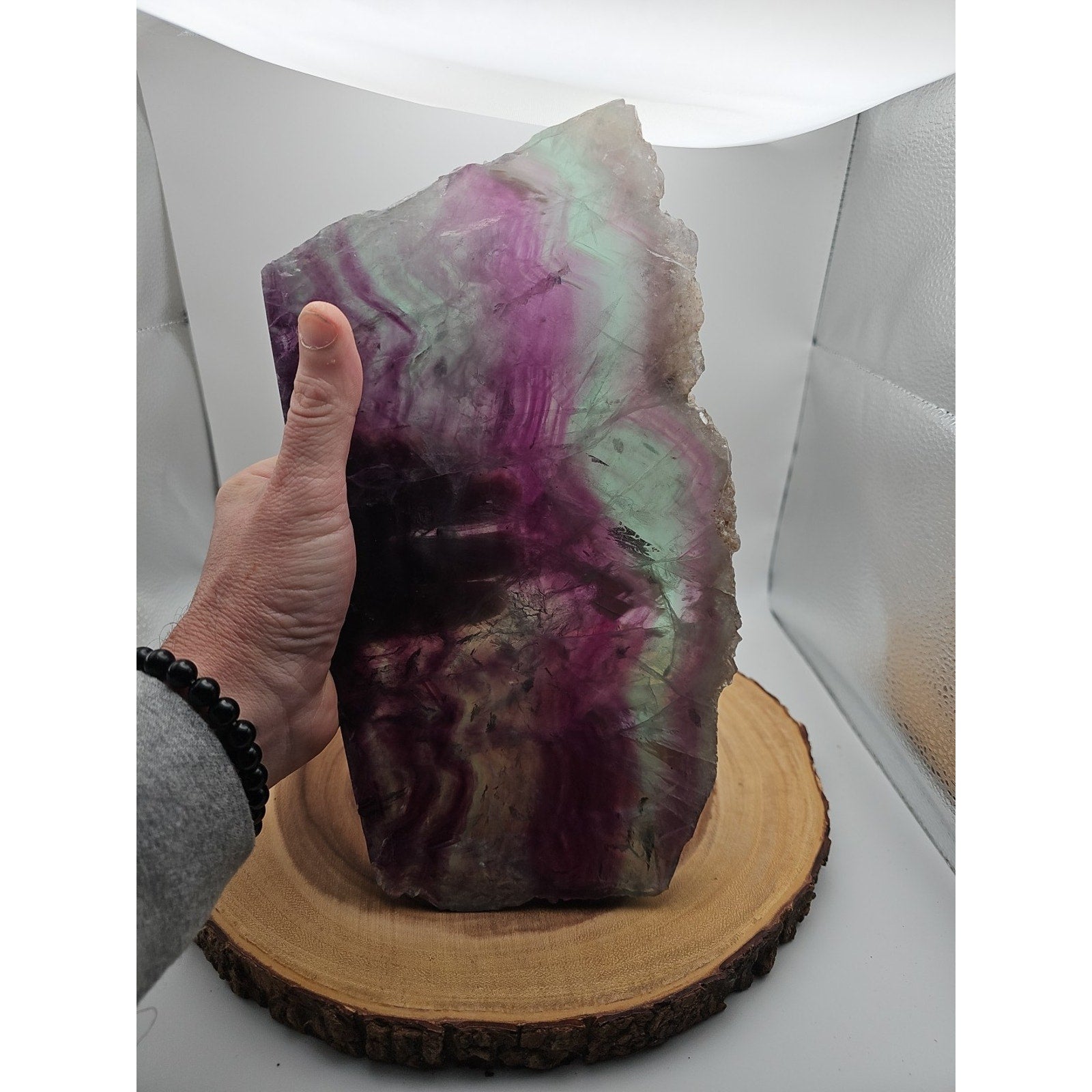5.7LB Natural Fluorite Quartz Crystal Sheet - Vitreous Mineral Specimen | CrystalCloud Company by CrystalCloud Company