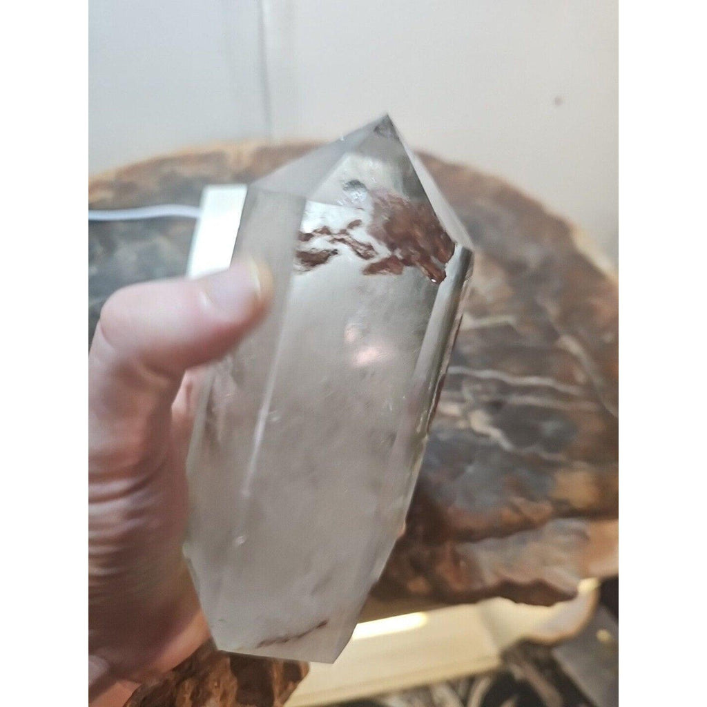 Madagascar Green Ghost Phantom Quartz Obelisk - 1.73LB Vitreous Healing Point | CrystalCloud Company by CrystalCloud Company