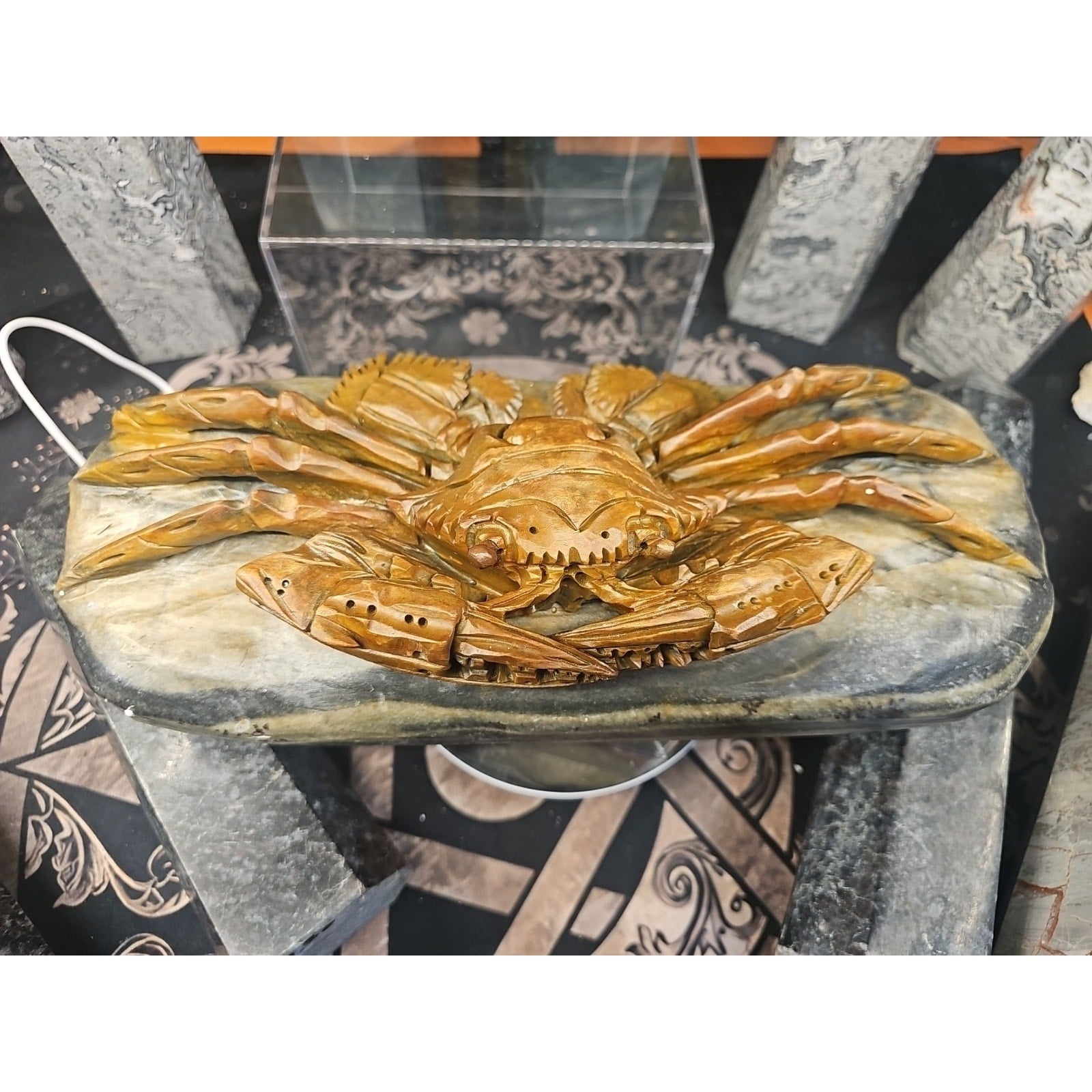 9.44LB Natural Mao Gong shi crab skull hand carved crystal specimen healing by CrystalCloud Company