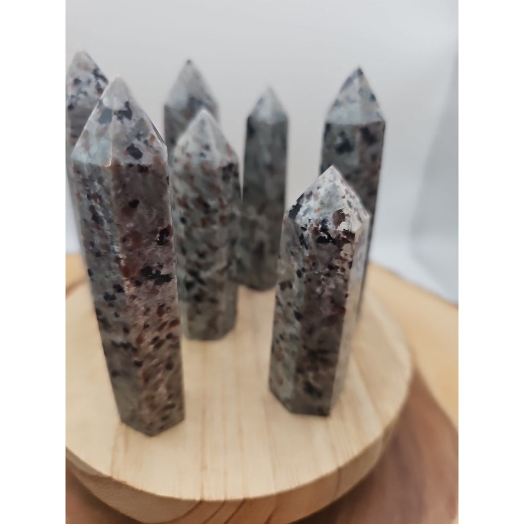 Yooperlite stone Tower UV Reactive 4in Tall Avg 98grams Avg 1 Each by CrystalCloud Company